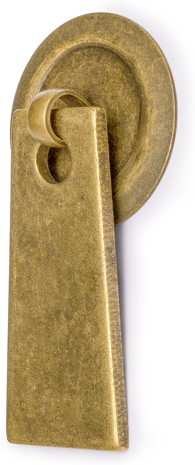 Hardware Philosophy "Art Deco Leaf Brass Hardware Pulls 2.7 Inches - Set of 2 - Architectural, Interior Design, Furniture Cabinet Customization Hardware