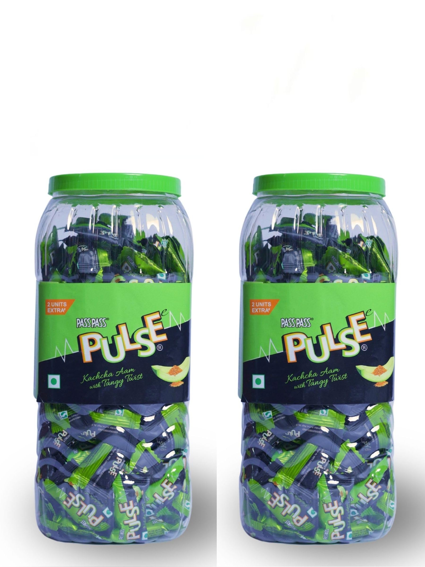 Pass Pass Pulse KACHCHA AAM Candy jar |PACK of 2 | 175 * 2 kachha aam ...
