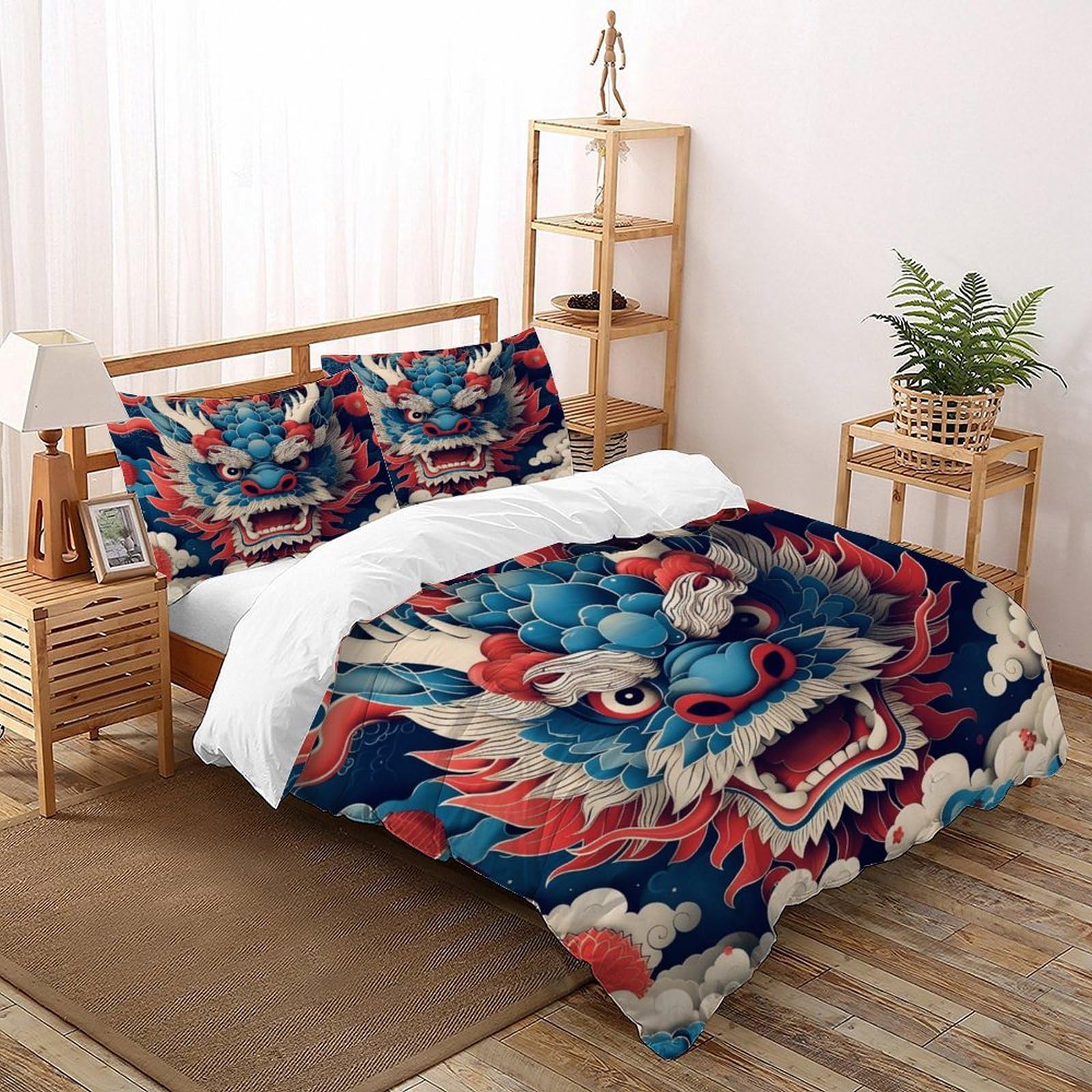 Housse de couette 200x200cm cartoon animals avec 2 taies microfiche