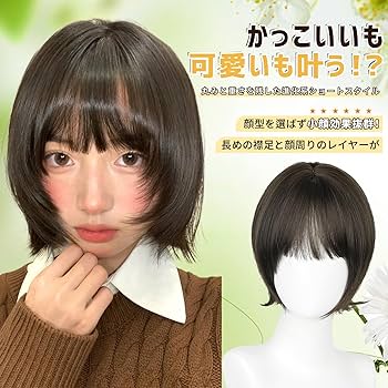 未使用 FONTaine ウィッグ ダークブラウン ボブスタイル ダークブラウン ボブスタイルウィッグ ネットキャップ付き