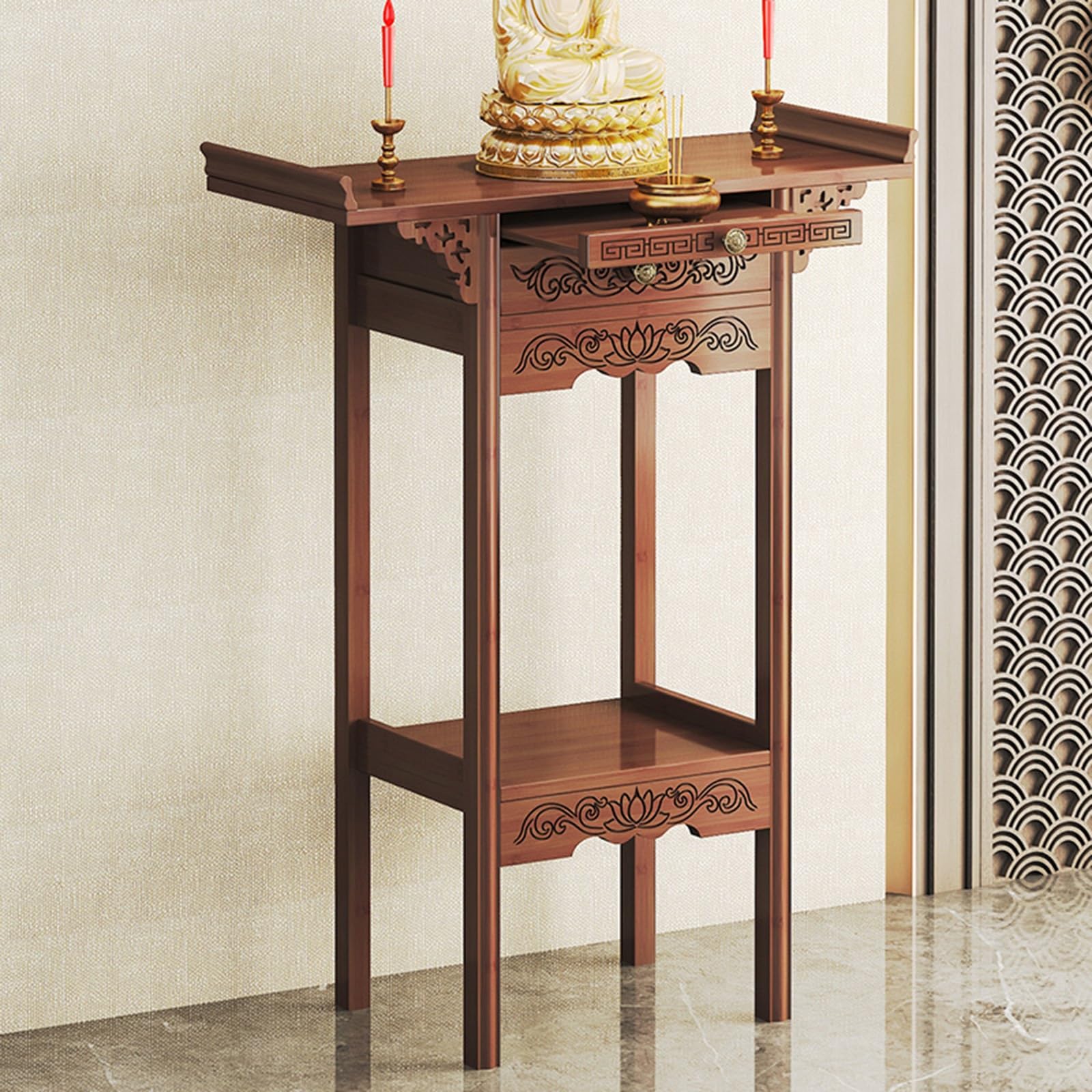 Table d'autel bouddhiste de style chinois, grand meuble de cérémonie