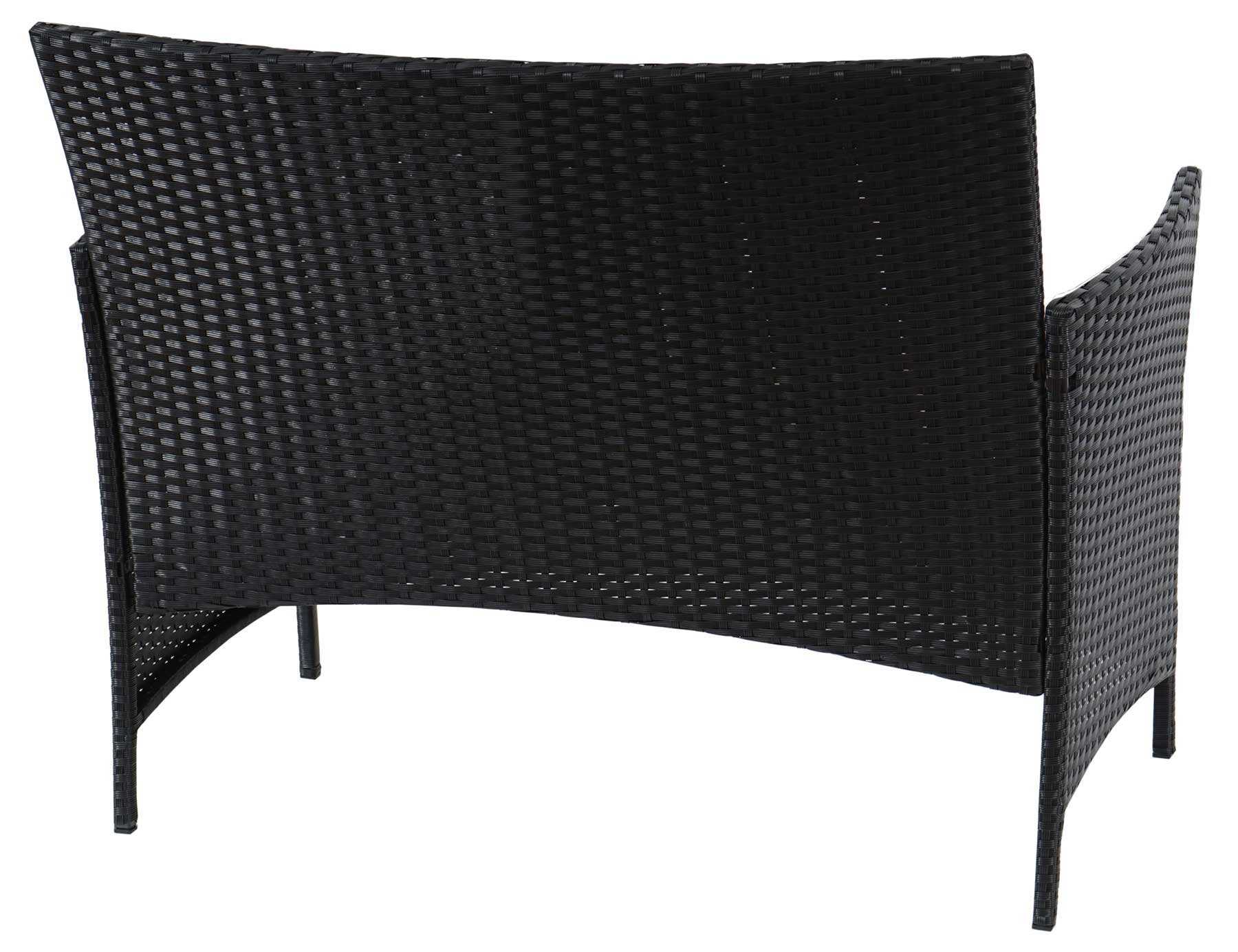 Mendler Divano sofa esterno giardino 2 posti Halden 106cm polyrattan marrone con cuscino verde