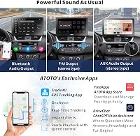 ATOTO P9 9" QLED Android Hordozható Autós Navigáció, 4G+32G Autórádió, Vezeték Nélküli CarPlay, 1080P Tolatókamera, GPS Nyomkövetés, 4G-LTE, 6