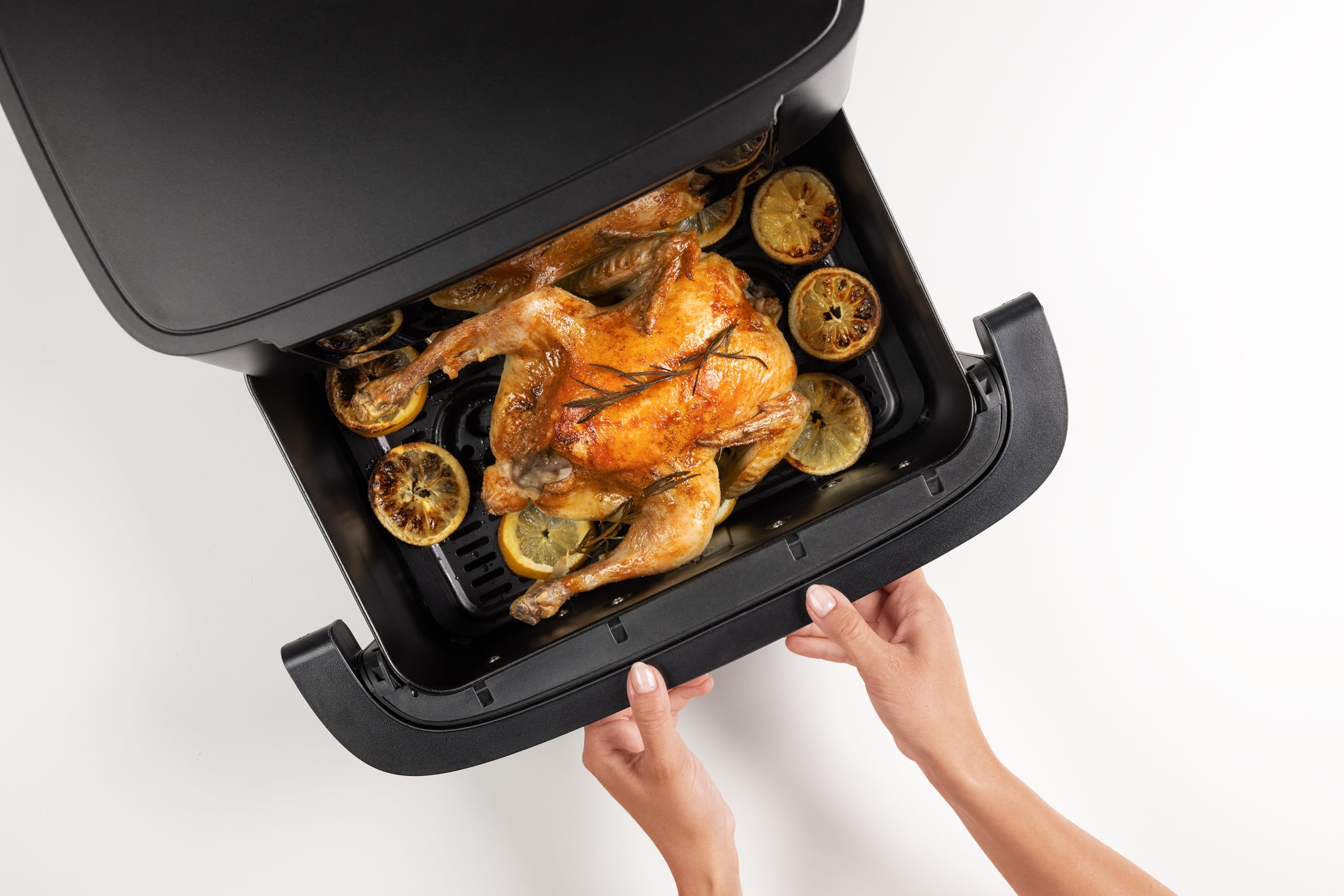 SEVERIN Friteuse à air chaud « Max Zone Flex », Friteuse sans huile avec technologie à air chaud, Air fryer à panier modulable de 9 L, Multicuiseur avec 10 programmes, Noir, FR 9599