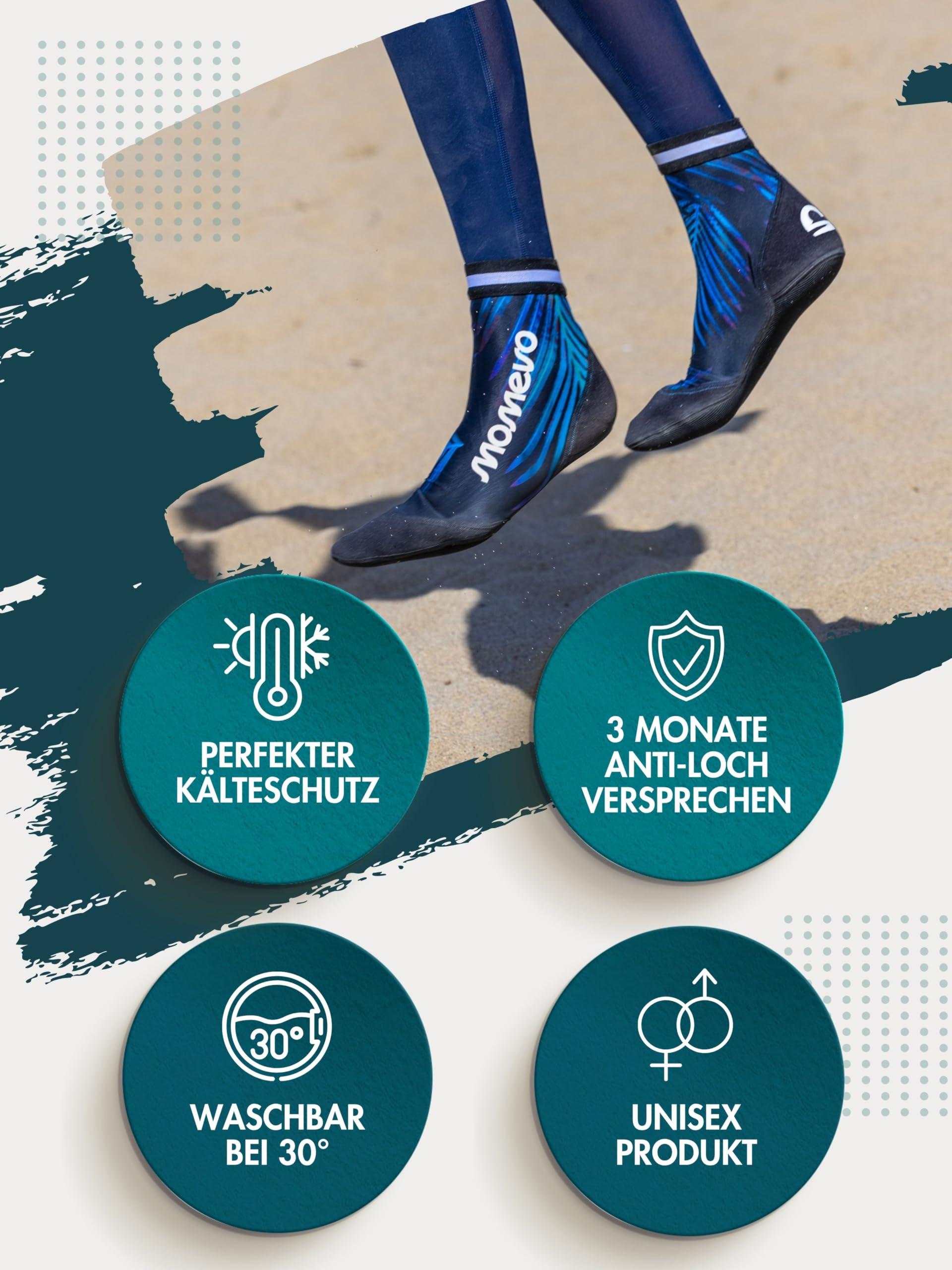 Beachmates Beachvolleyball Socken - schützende Beachsocken aus Neopren und Elasthan - idealer Kälte und Hitzeschutz