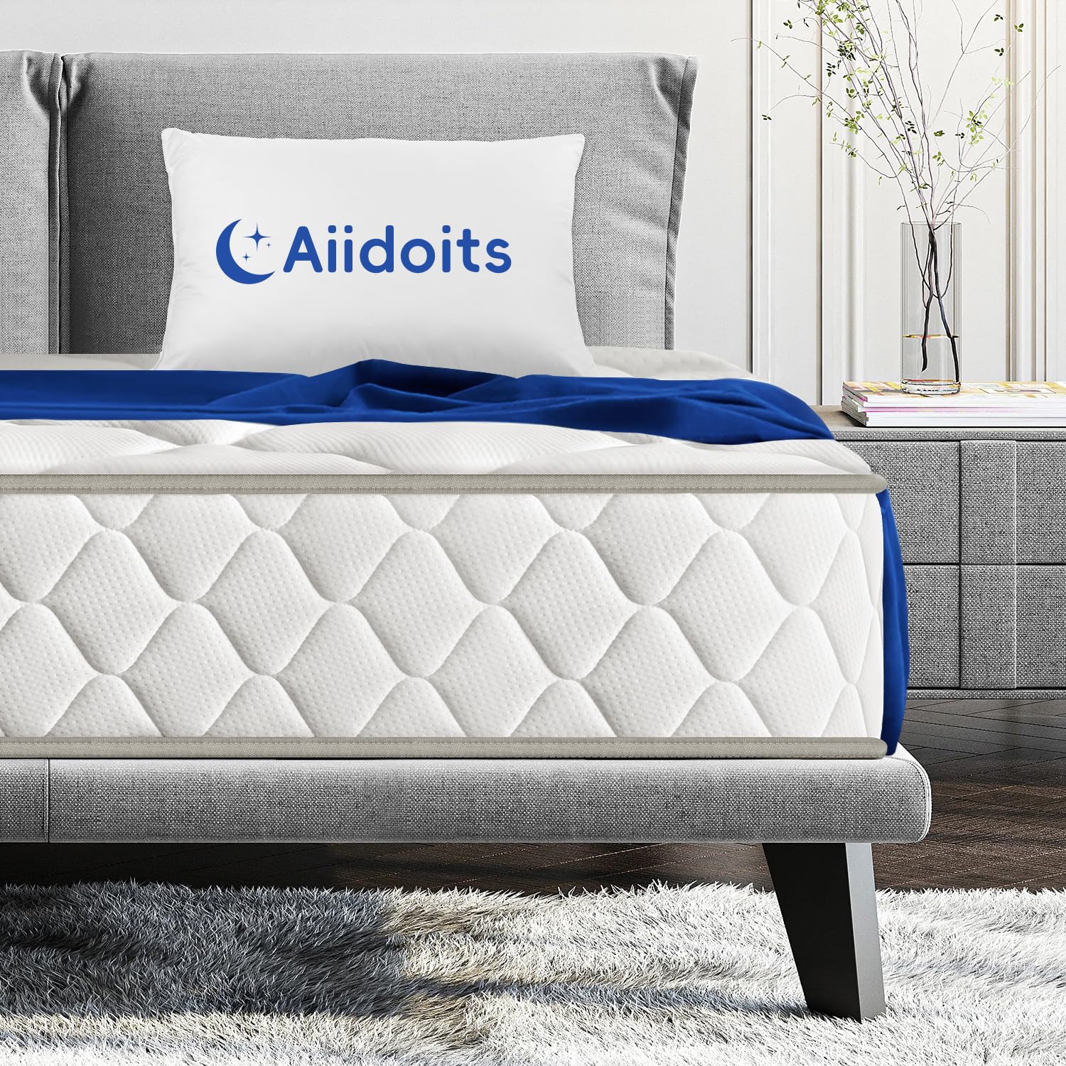 Aiidoits Matratze 80x200 cm Taschenfederkernmatratze 7 Zonen Härtegrad H3 22cm hoch mit abnehmbarem waschbarem Spannbettlaken, Matratz für Erwachsene, Oeko-TEX Zertifiziert