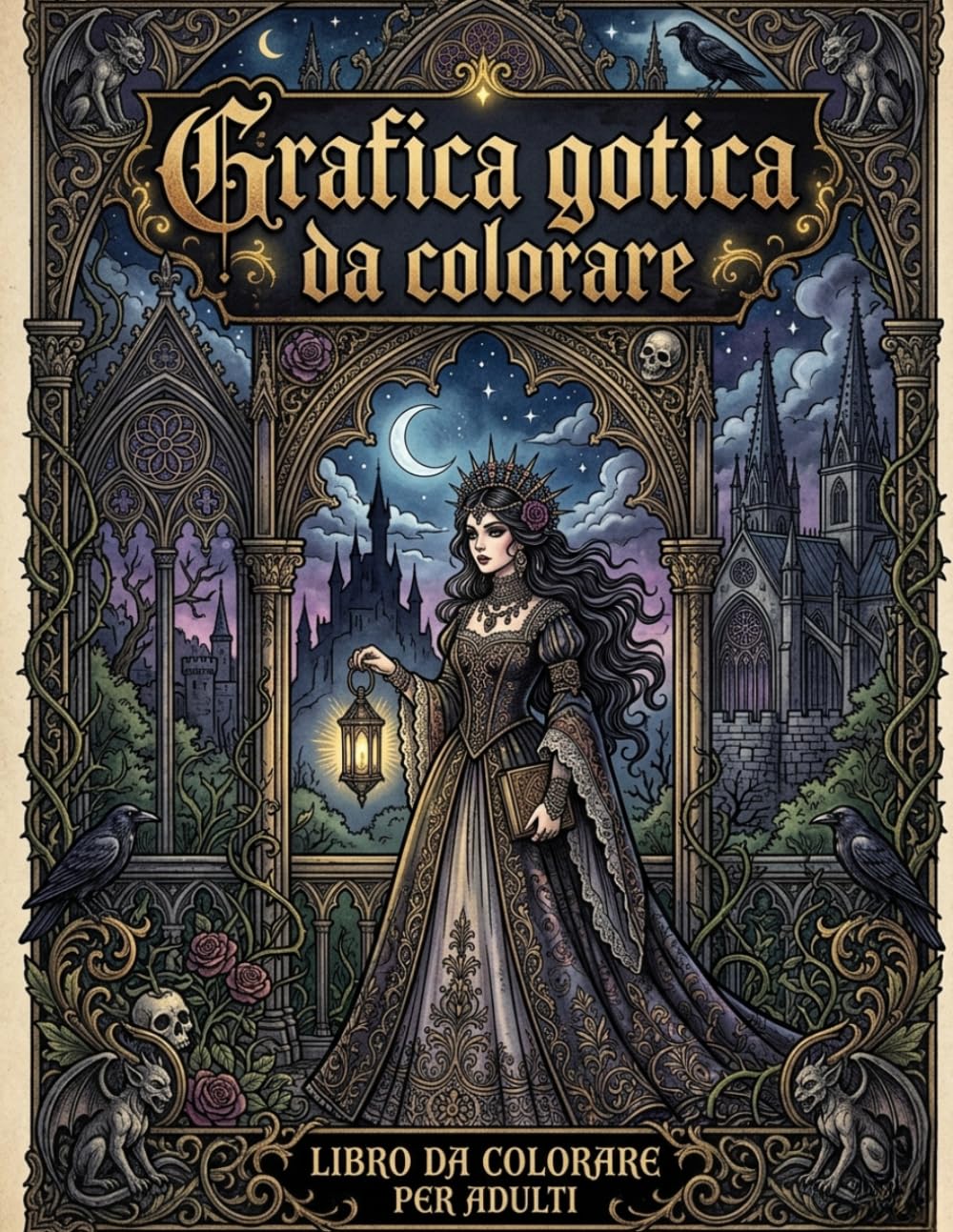 Grafica Gotica Da Colorare: Libro antistress gotico con motivi misteriosi e disegni dettagliati per un’esperienza di colorazione rilassante