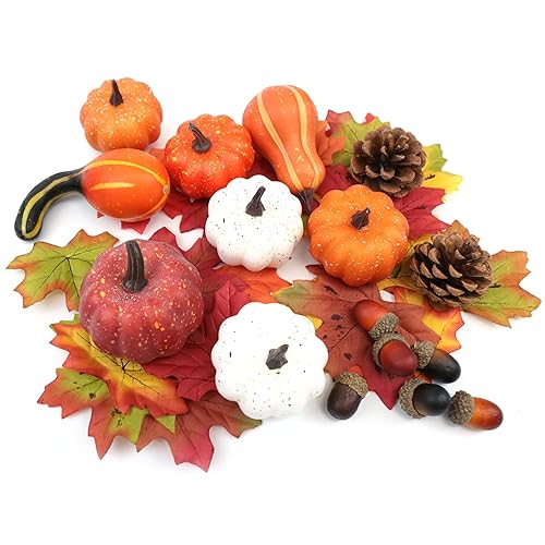 36PCS Mini Artificial Pumpkins Fall Decor Set - Realistic Small