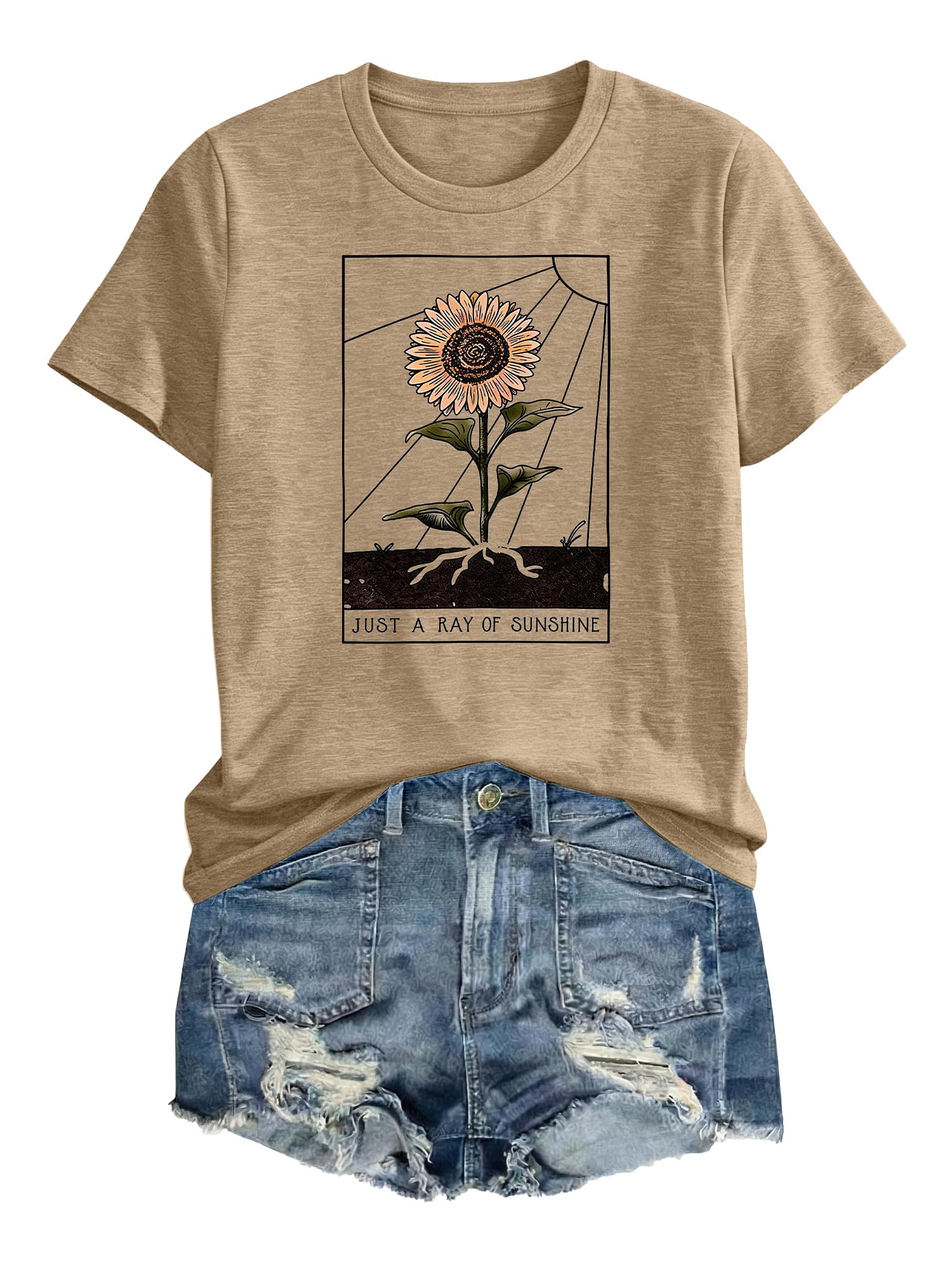 Anbech Women Dandelion Print T Shirts Summer Short Sleeve Graphic Tees | Cute Dandelion Paw Print Tshirt Casual Crewneck Loose Fit Flower T-shirts Teen Girls Colorful Comfy and Soft Daily Wear