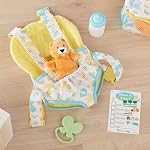 Melissa & Doug Ensemble de jeu porte-bébé Mine to Love pour poupées avec ours en peluche, bouteille, hochet, carte d'activité, porte-poupée pour enfants