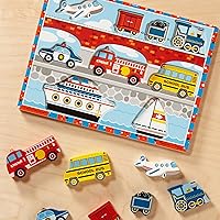 Vista 10 de Melissa & Doug Vehículos Rompecabezas grueso de madera - Avión, tren, coches y barcos (9 piezas)