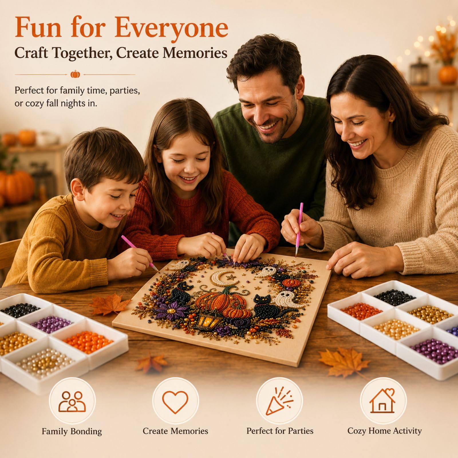expgaze Kit fai da te per Halloween, fantasma, perla 3D, diamante per