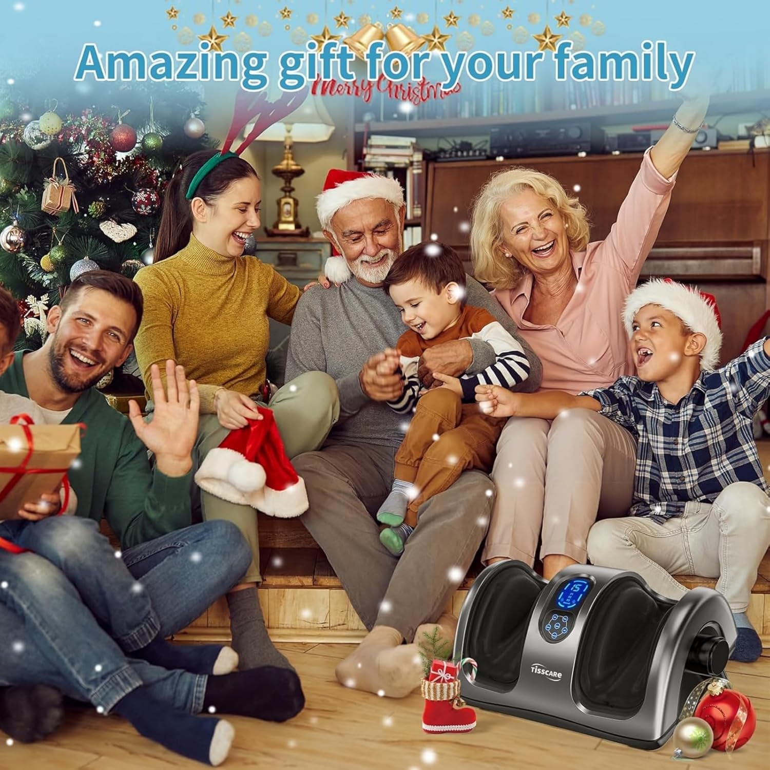 TISSCARE Shiatsu Foot Massager with Heat, FSA Eligible HSA Foot Massager for Plantar Fasciitis, Neuropathy, Circulation and Pain Relief, Massage Feet at Home/Office, Gift for Men and Women