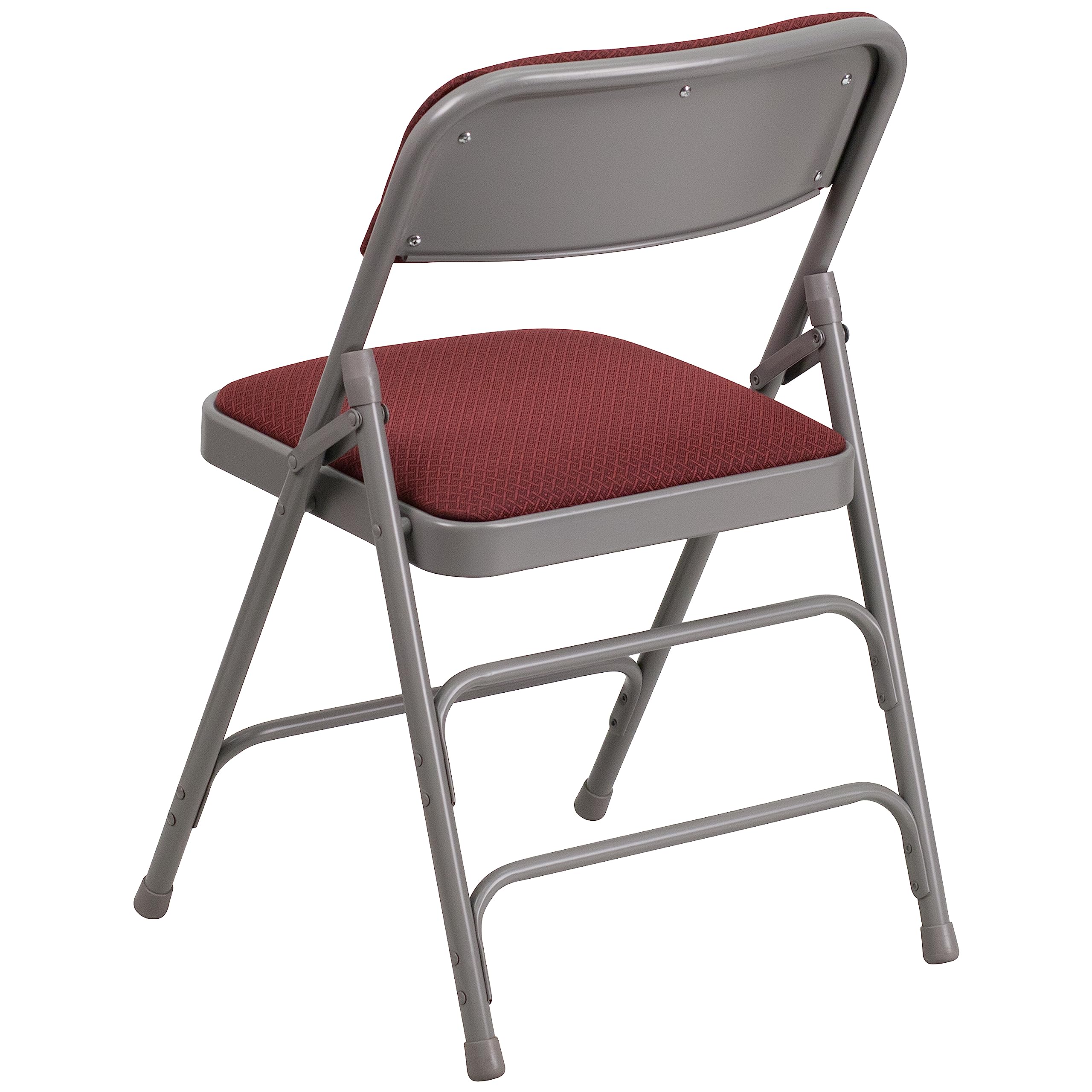 Flash Furniture Hercules Series Chaise Pliante incurvée à Triple Renfort et Double charnière en Tissu à Motif Bordeaux