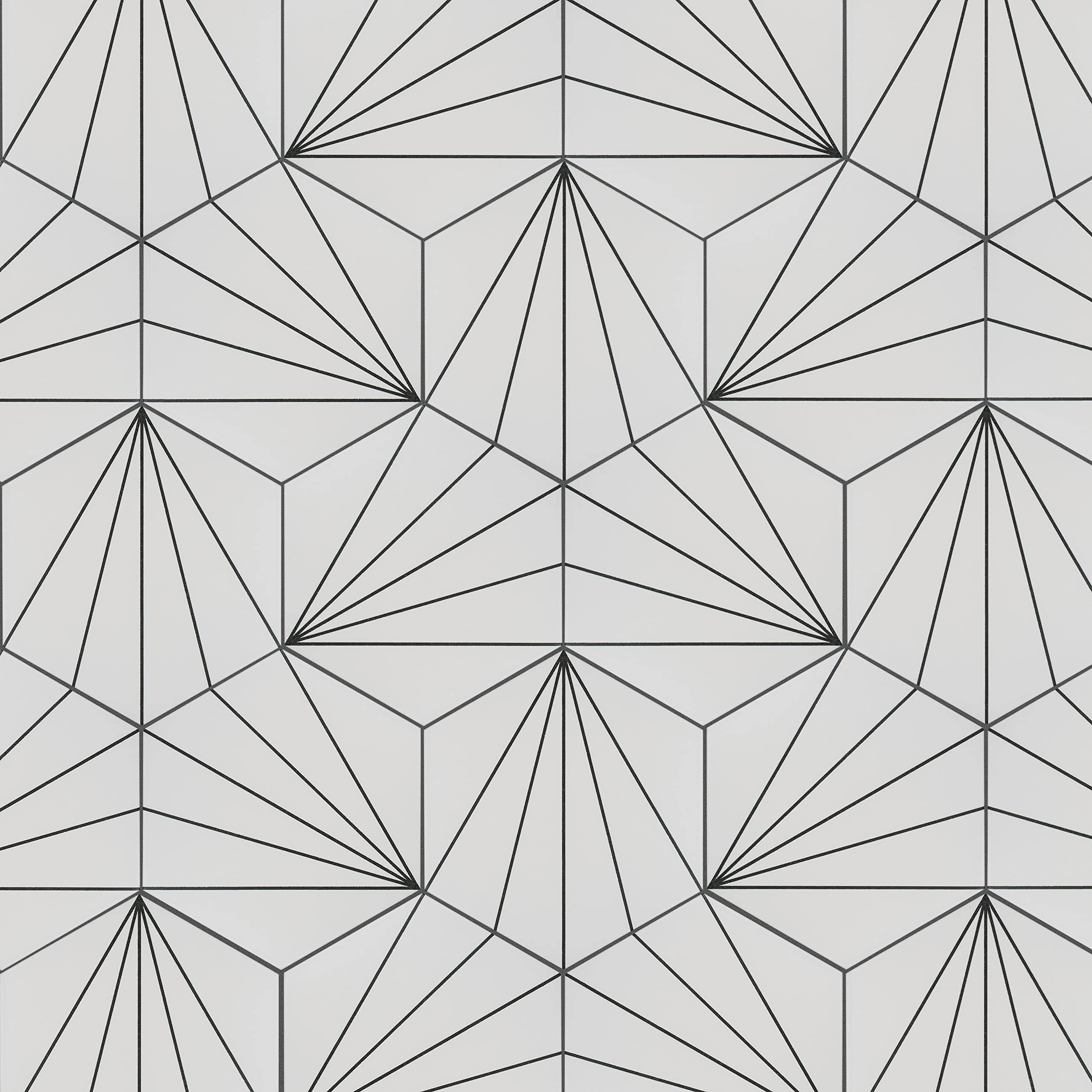 Aster Hex Blanco 8-5/8" x 9-7/8" Porcelain Floor and Wall Tile