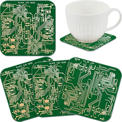 Nuenen 4 posavasos para placa de circuito para bebidas, posavasos de PCB, placa de circuito dorada de inmersión, diseño de PCB, regalo para fiestas,