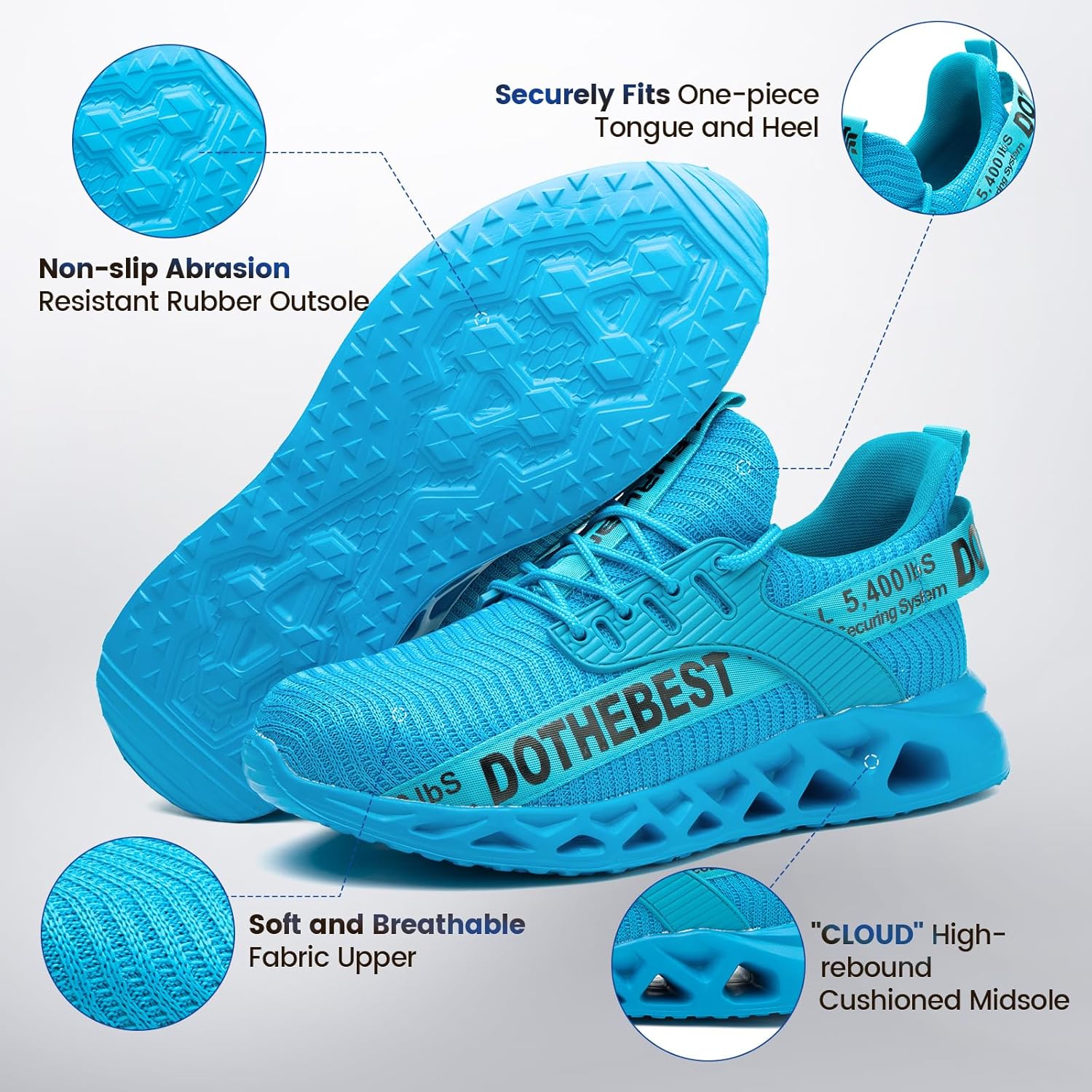 Furuian Steel Toe Sneakers for Men Women Lightweight Safety Shoes Comfortable Puncture Proof Slip On Indestructible Work Shoes - Image 4