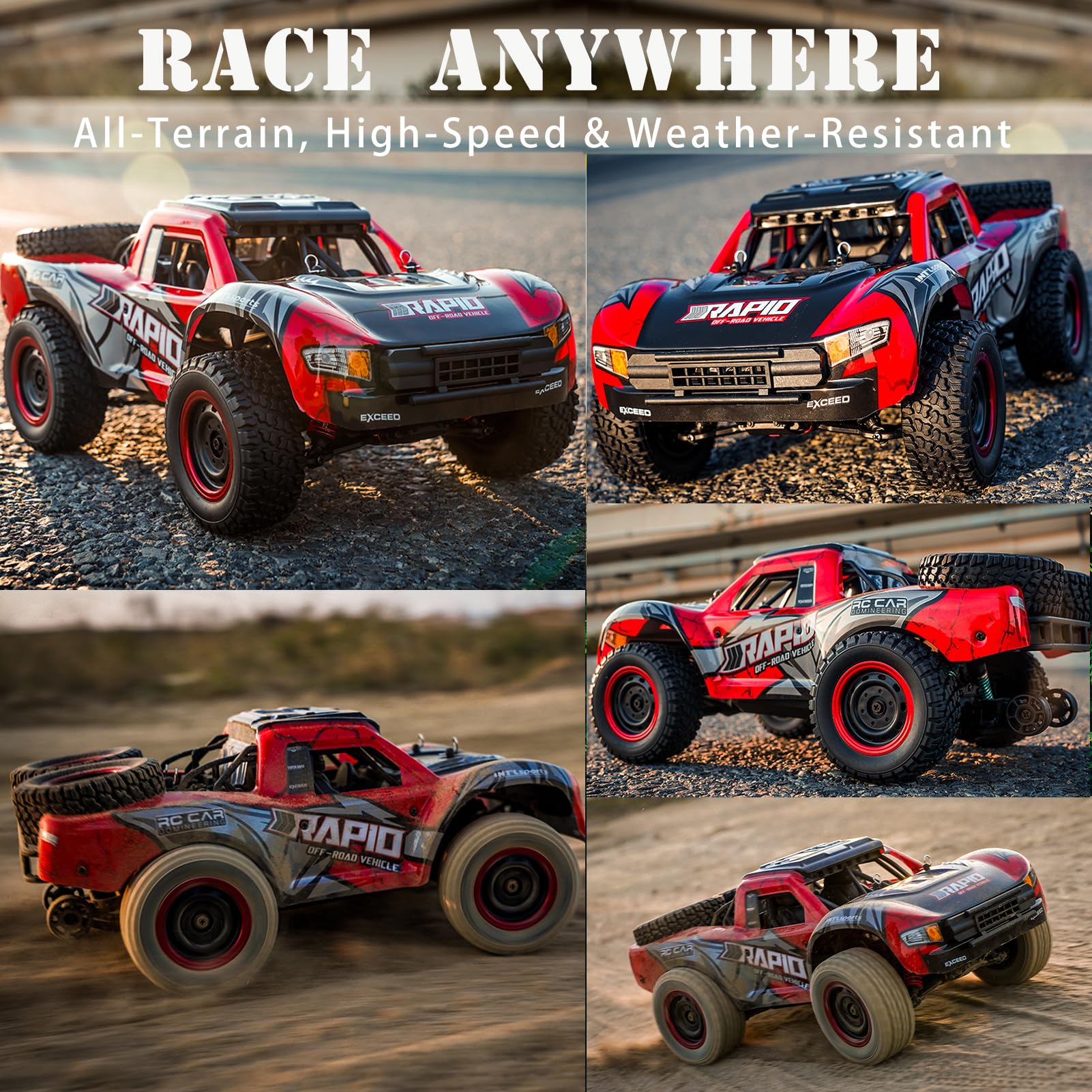 1:14 Brushless RC Auto 50 KMH Rimozione Alta Velocità Auto All Terrain RC Trophy Truck per Adulti Ragazzi 4WD Off-Road Auto telecomandata Buggy Big Short Course (RTR)
