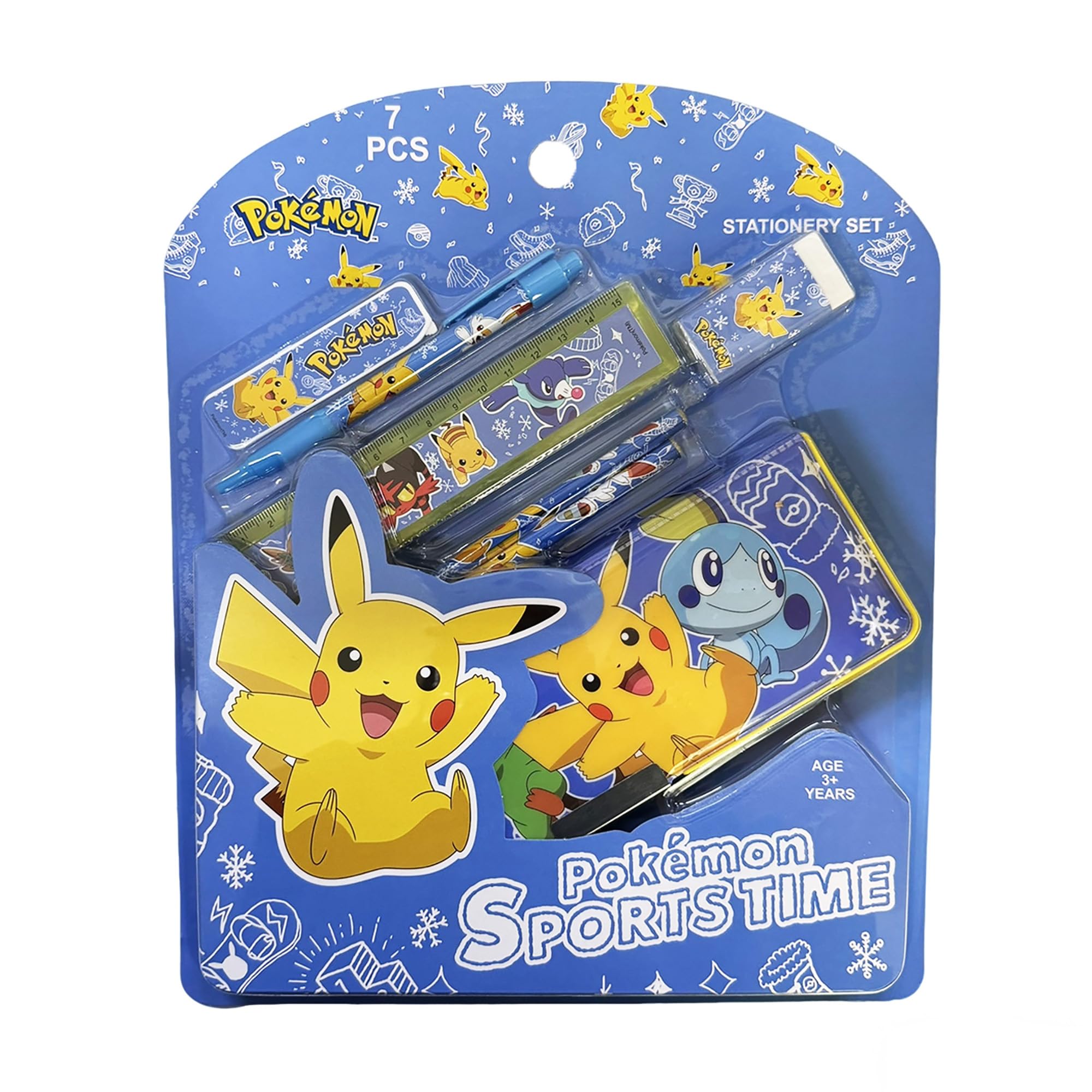 Pokemon 7 Piece School Supplies Set | Pen, Pencils, Ruler, Rubber, Sharpener & Pencil Box-image-48