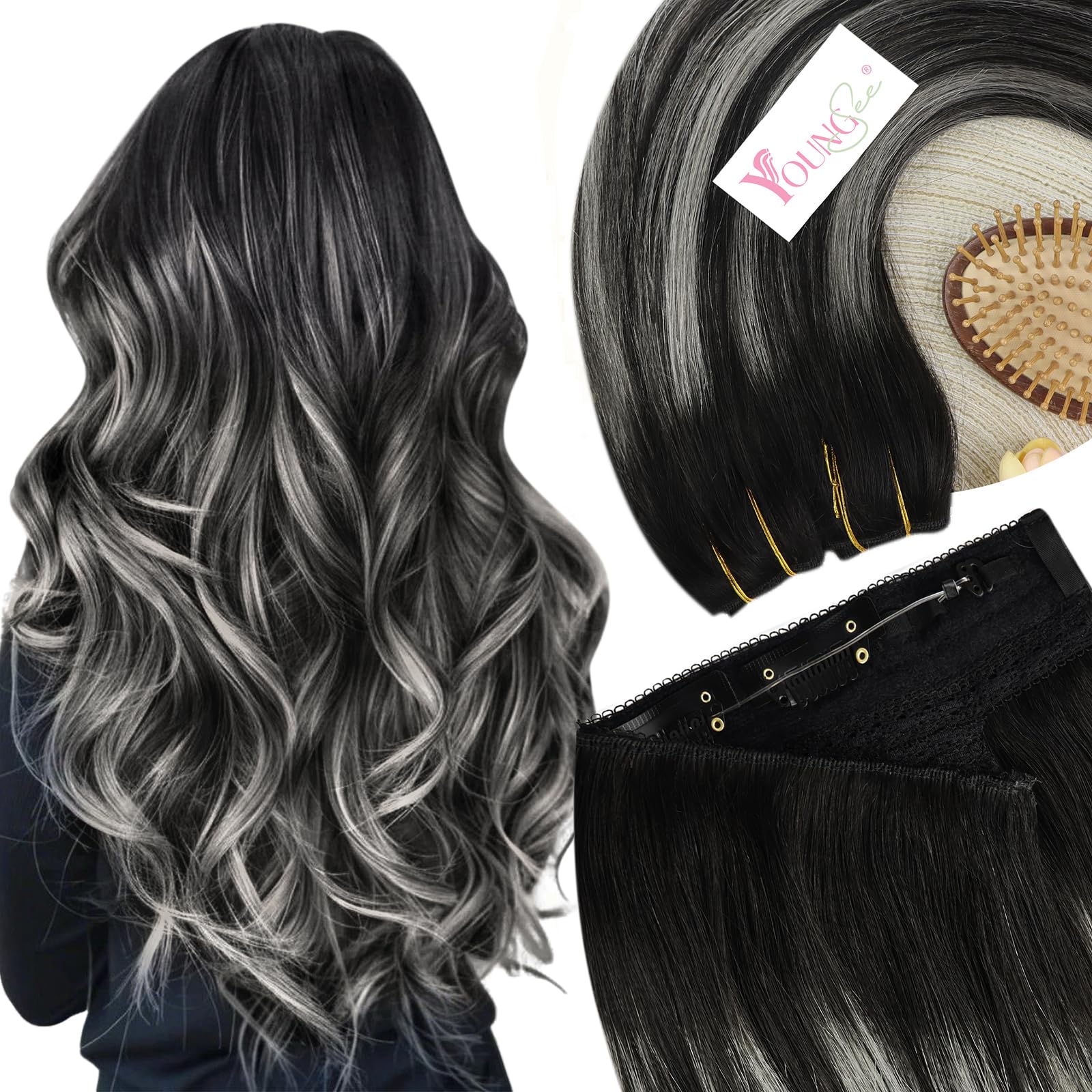 YoungSee Tape Hair Extensions Platinum Blonde 16In Tape in Hair Extensions Real Human Hair for Women 20pcs 50g Easy to Wear Hair Tape-in Extensions Blonde — view 61