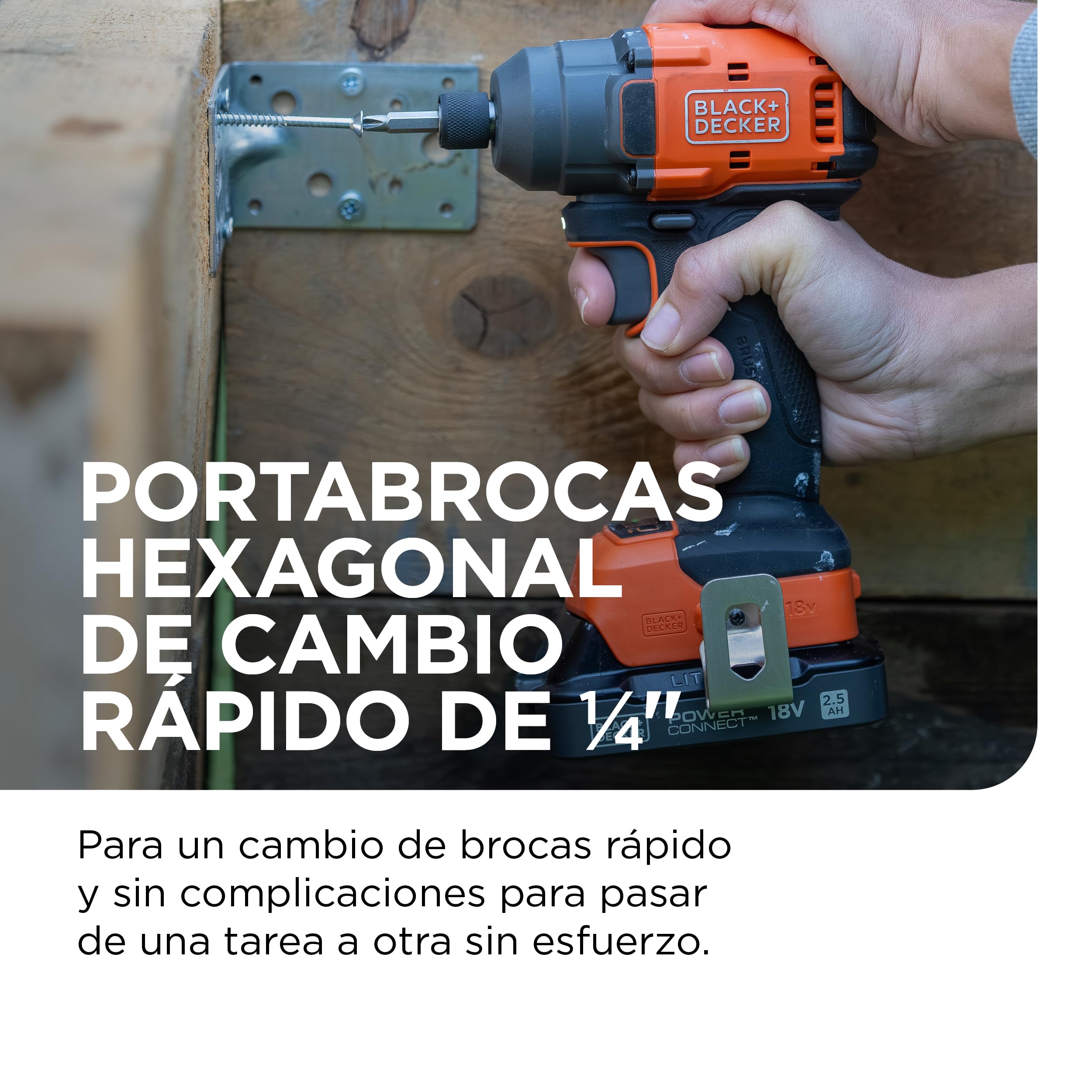 BLACK+DECKER Destornillador de impacto sin escobillas, unidad desnuda llave de impacto inalámbrica y 20 brocas, sin batería ni cargador, BLIM78NZ-XJ