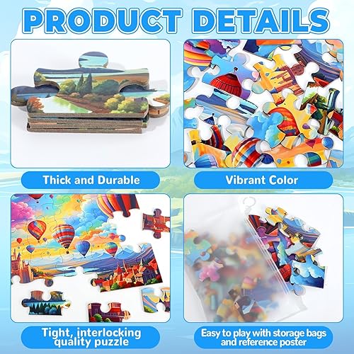 Miniatura 3 de Paquete de 6 rompecabezas grandes de 36 piezas para personas mayores, productos fáciles de demencia, Alzheimer, actividades de demencia, juego de