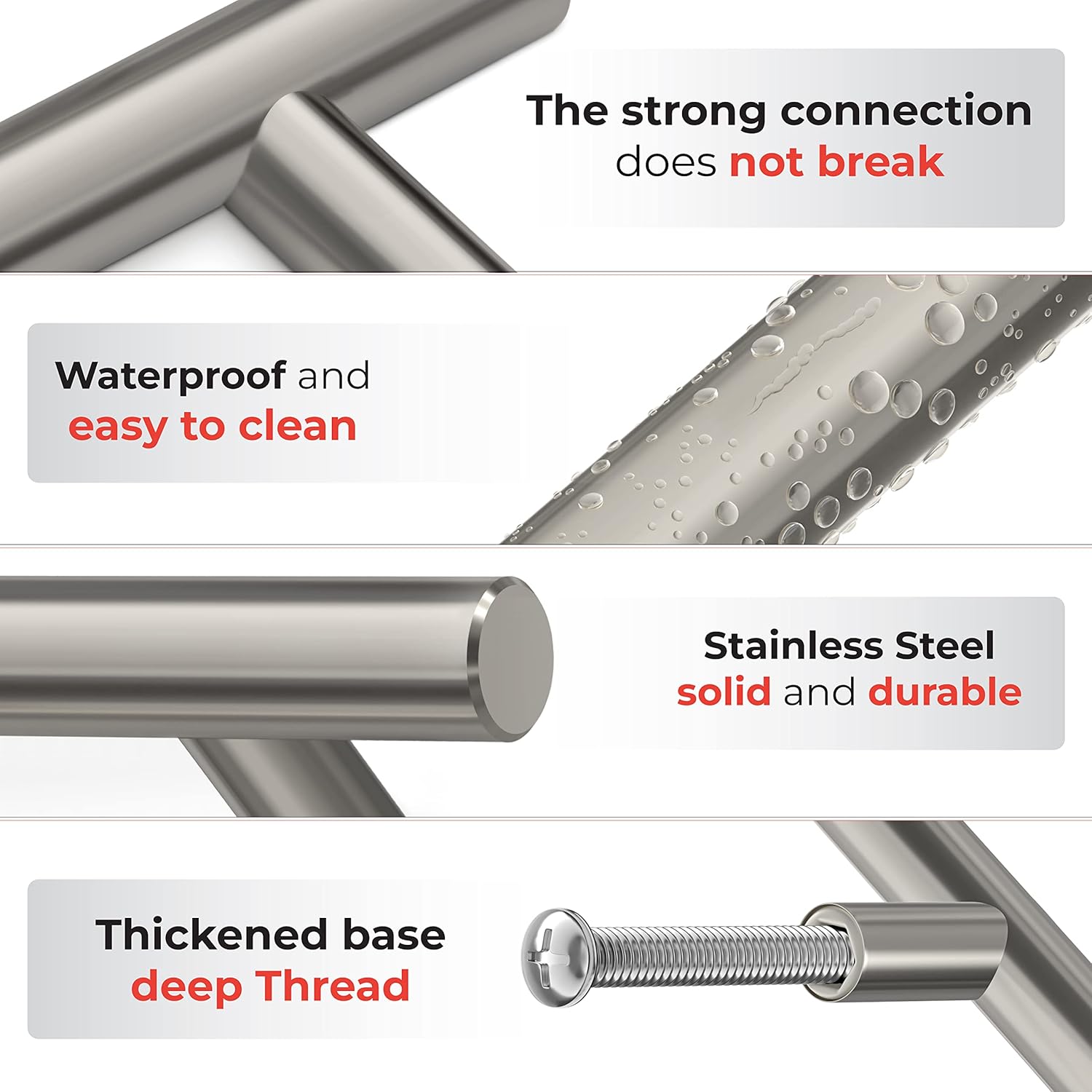 Brushed Nickel Stainless Steel Cabinet Bar Pulls with Mounting Hardware