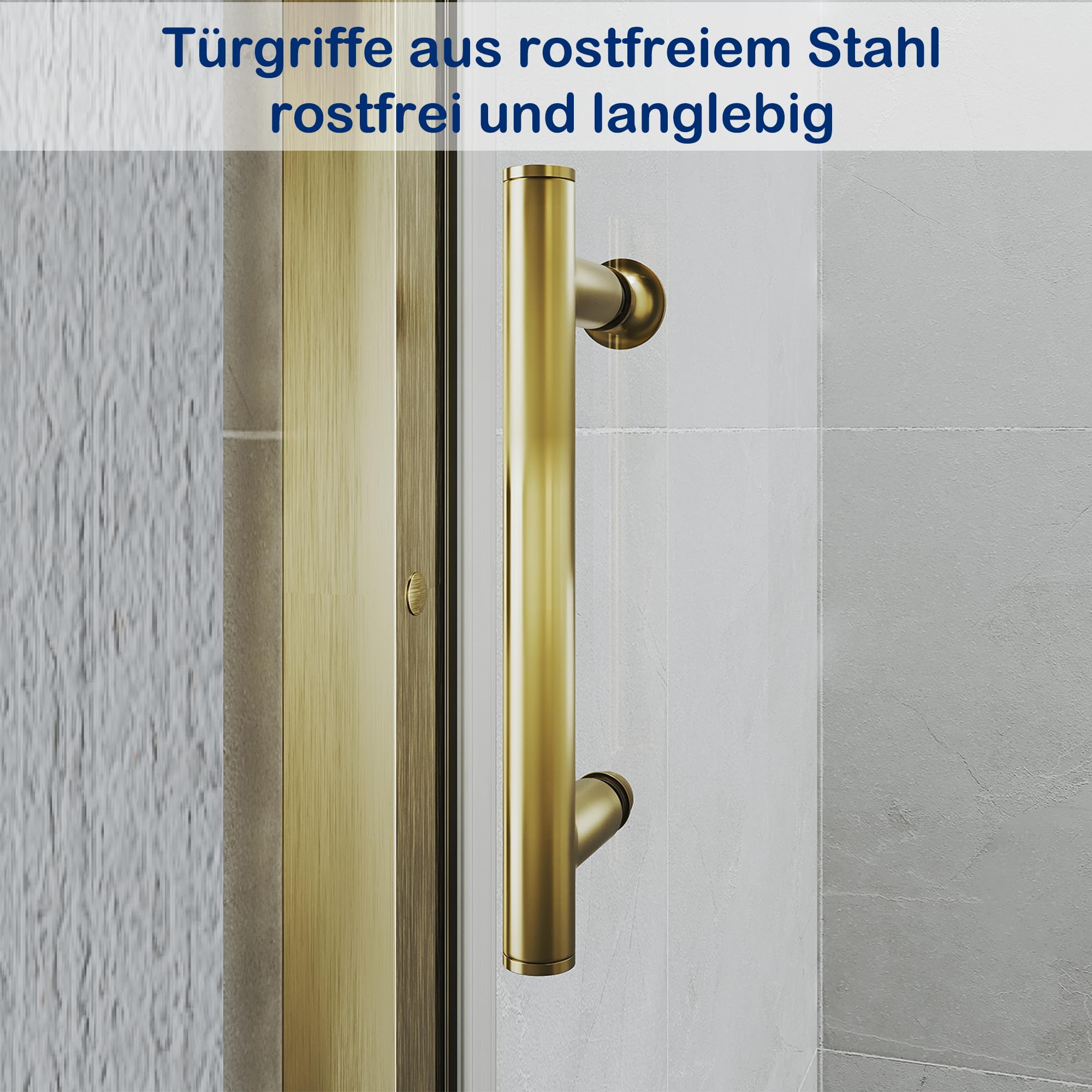 Porta scorrevole 110 x 185 cm, porta doccia in vetro di sicurezza da 5 mm, vetro trasparente (ESG) doccia con manico a forma di H, porta doccia per piccoli bagni