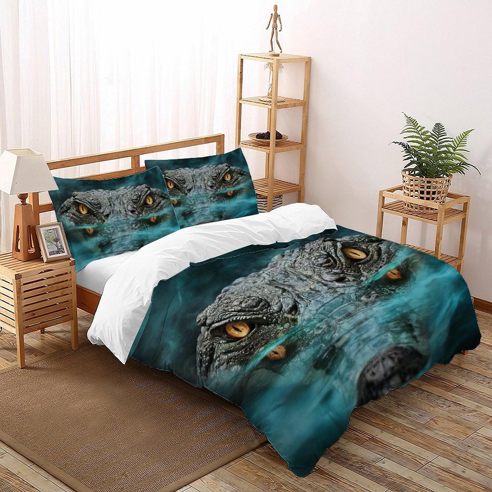Housse de couette Crocodile zippée : finie la corvée du lit avec les grands draps 3D