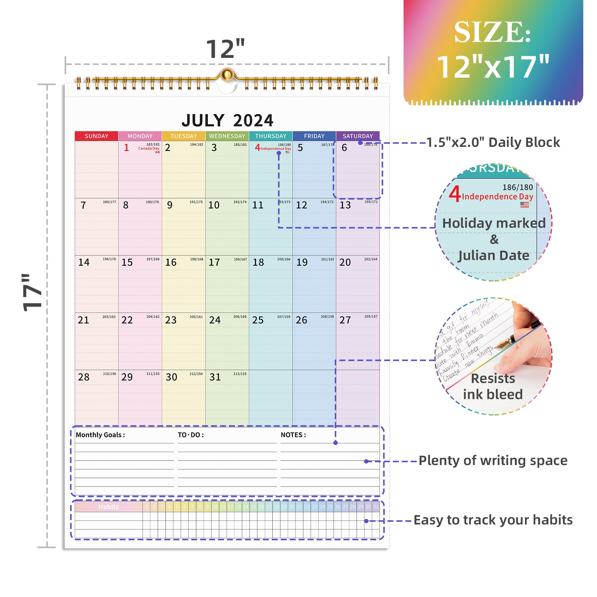 High Note 2024-25 Deluxe Hardcover Planner - Greenery
