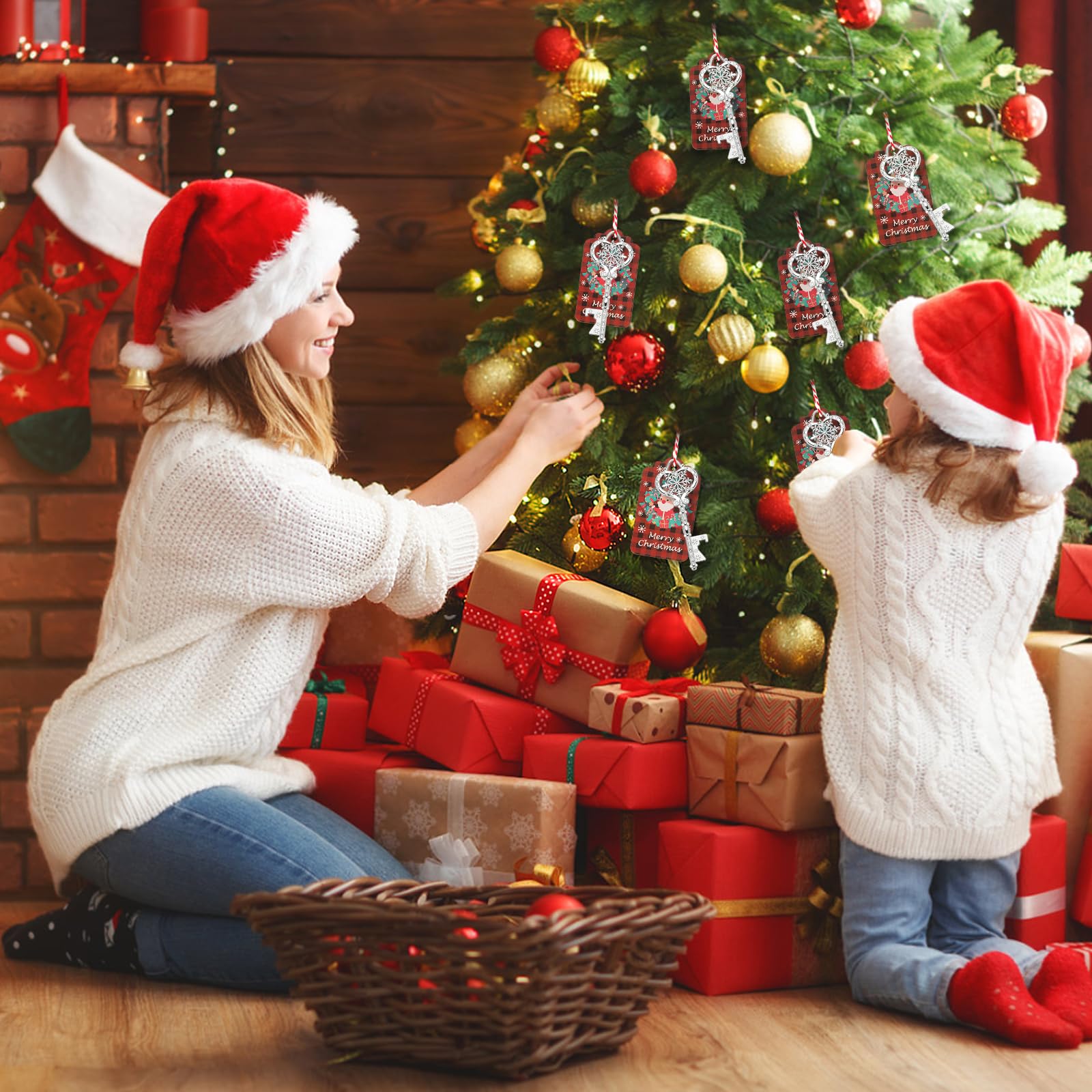 50 apribottiglie a forma di fiocco di neve di Natale, portachiavi argentato con fiocchi di neve e corde, decorazioni per albero di Natale, forniture festive a tema, regalo per colleghi