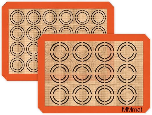 Silicone Baking Mats - Best German Silicone - Non Slip Silicone Baking Sheet, Non Stick Reusable Silicone Mats for Baking, Oven Liner, Counter Mat - 2 Half Sheets Cookie Baking Mats