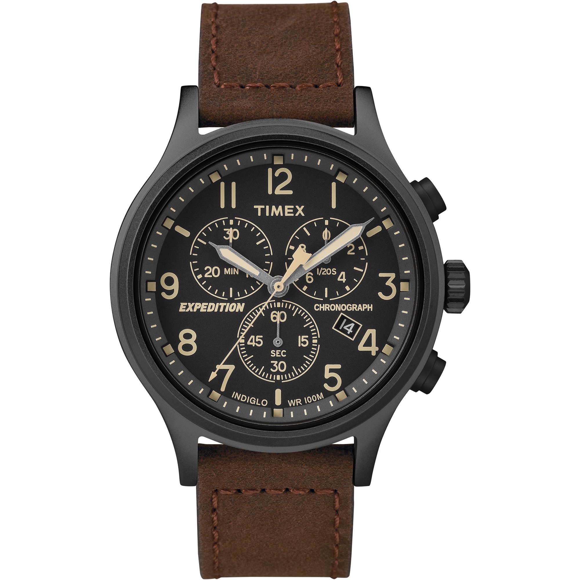 Men's Expedition Scout Chronograph Watch, Brown/Black, One Size, Expedition® Scout Chronograph 42mm Leather Strap Watch