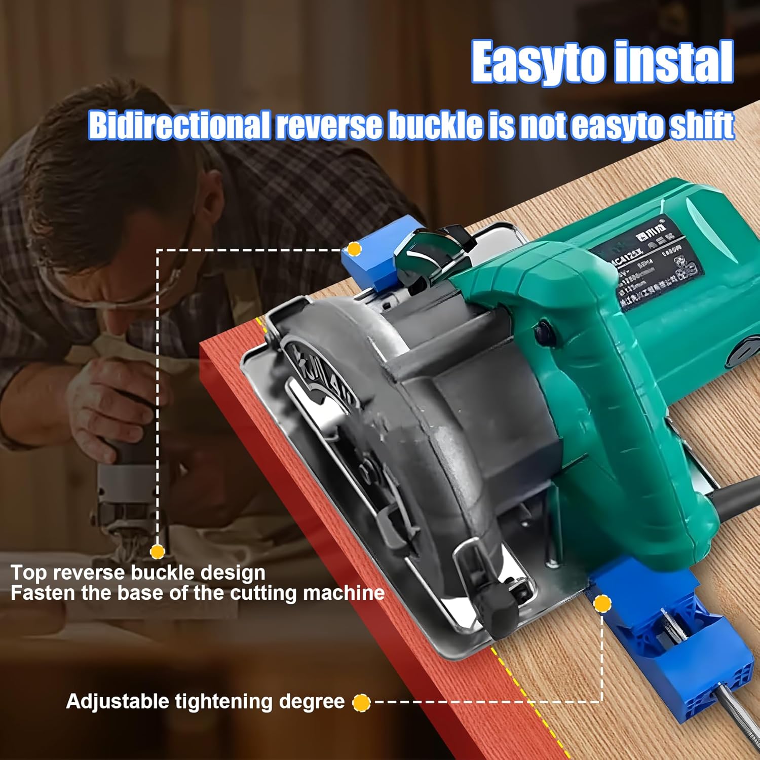 Adjustable Cutting Machine Base Guide, Innovative Clamp Circular Saw Guide New Electric Circular Saw Milling Positioning Clamp Precision Wood Cutting Guide for Professionals and Diy Enthusiasts 4