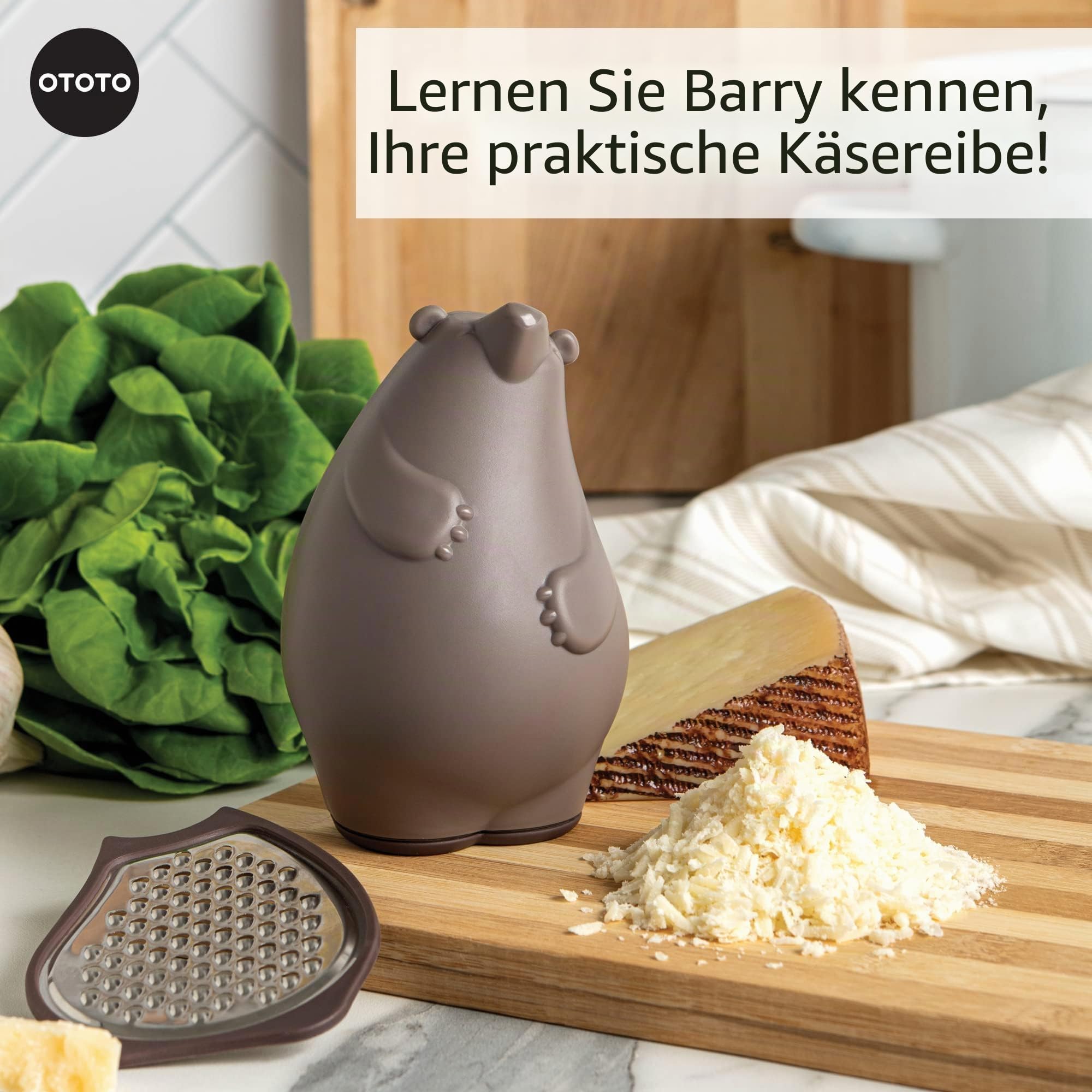 OTOTO Barry The Box Cheese Grater - Compact Stainless Steel Grater, Kitchen Grater, Cheese Shredder, Vegetable Grater, Food Grater & Shredder - Fun Kitchen Gadget