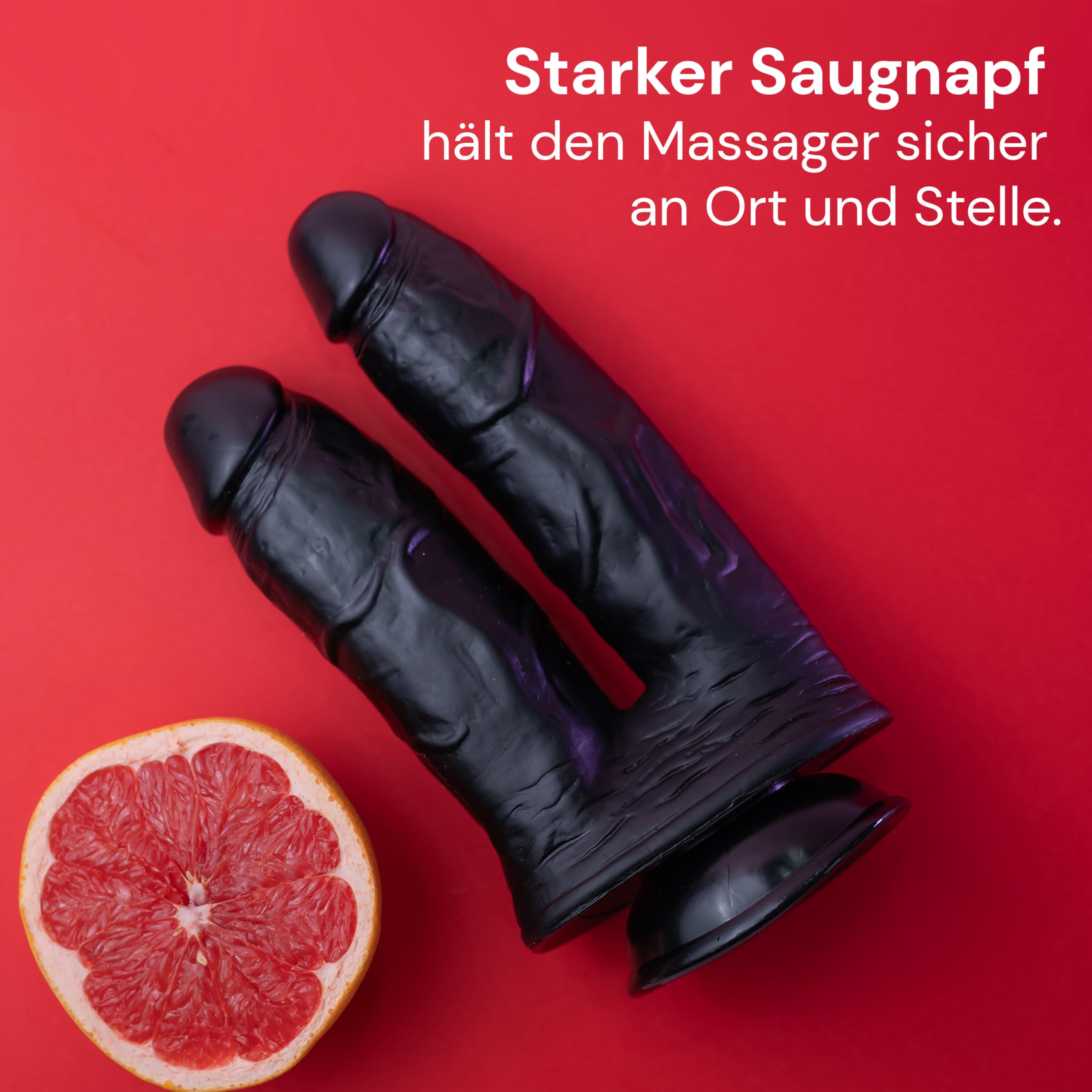 Doppio dildo con ventosa da 22 cm e 730 g, extra spesso, 14cm Ø 4,8cm e 16cm Ø 4,4cm, nero, flessibile doppio dildo per donne anal penis estremo realistico sex toy xxl doppia penetrazione FOPS D27XL