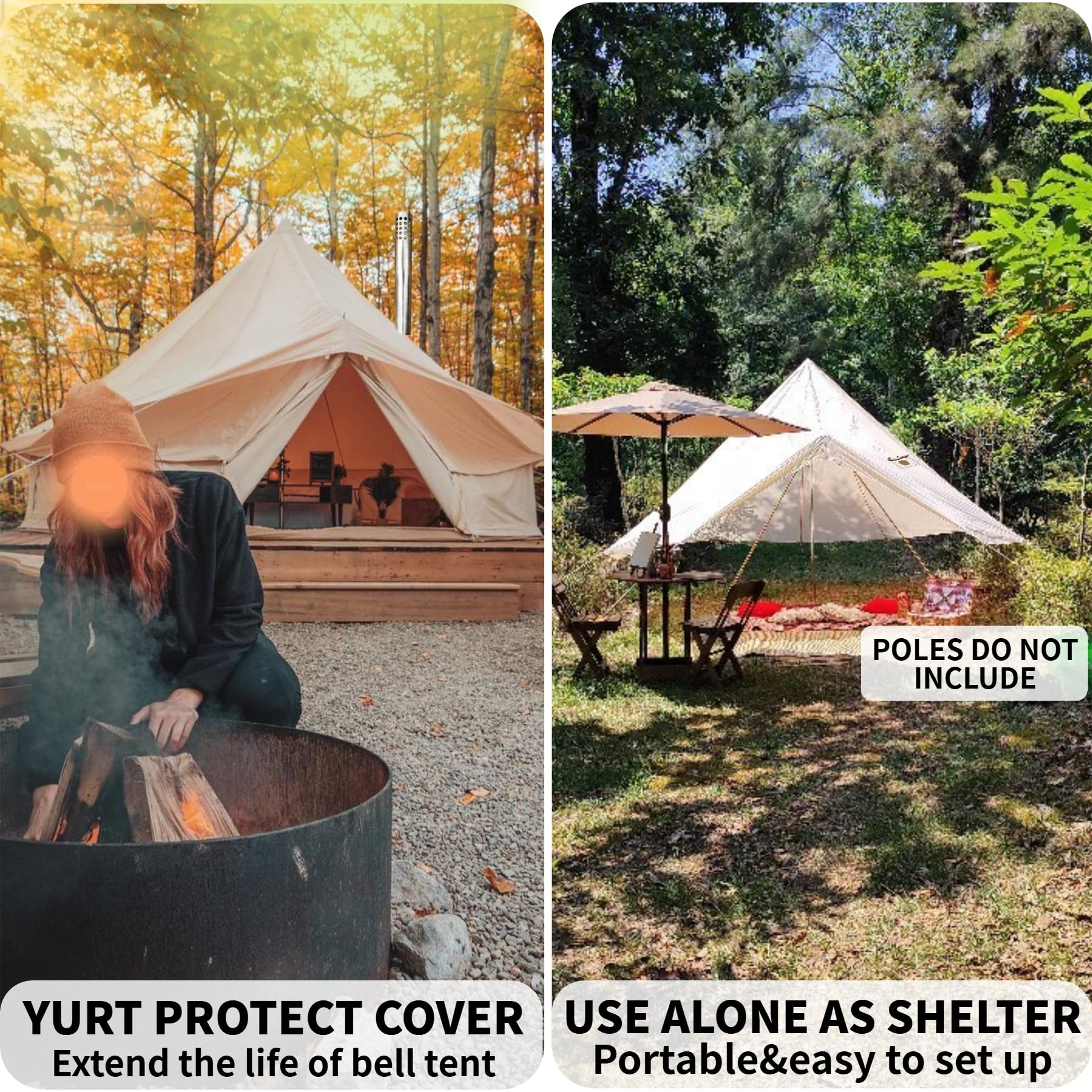 Amazon.com : DANCHEL OUTDOOR 4 Season Canvas Bell Tent with