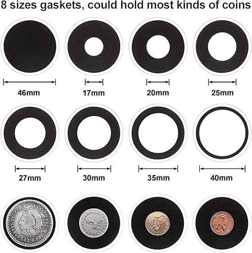Vista 3 de FRIMOONY Cápsulas de monedas de 1.811 in, con junta de espuma y caja de almacenamiento de plástico, para colección de monedas, 2 paquetes