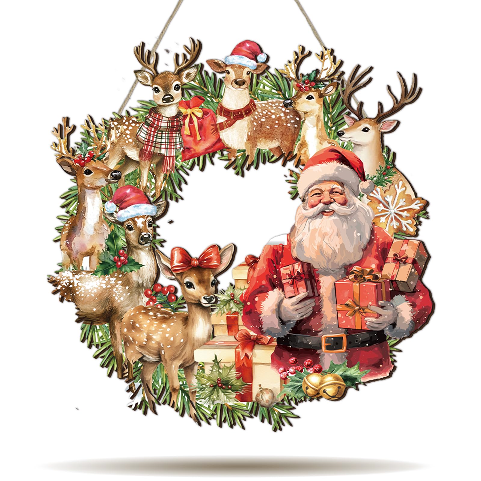 Amazon.com: Vintage Christmas Wreath for Front Door Sign 12 Inch