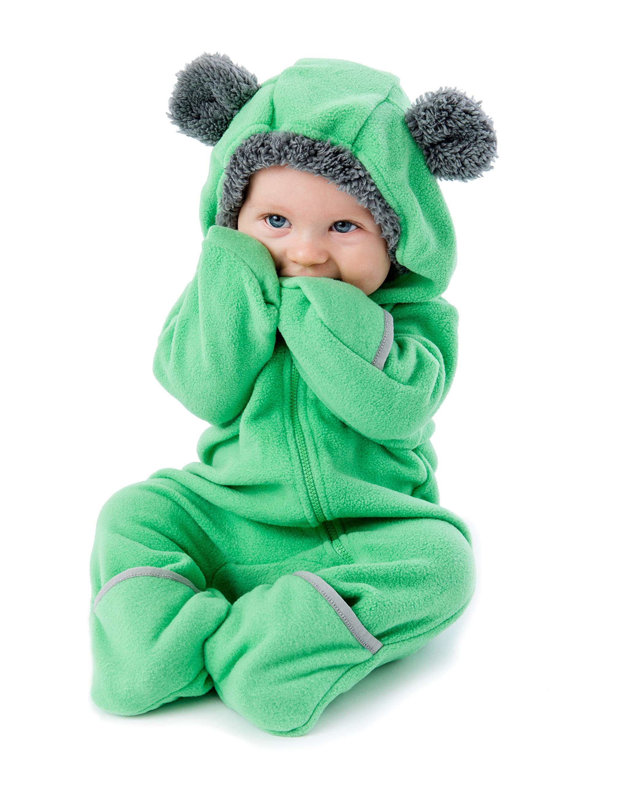 Fleece Baby Bunting Bodysuit – Infant One Piece Kids Hooded Romper Outerwear Toddler Jacket