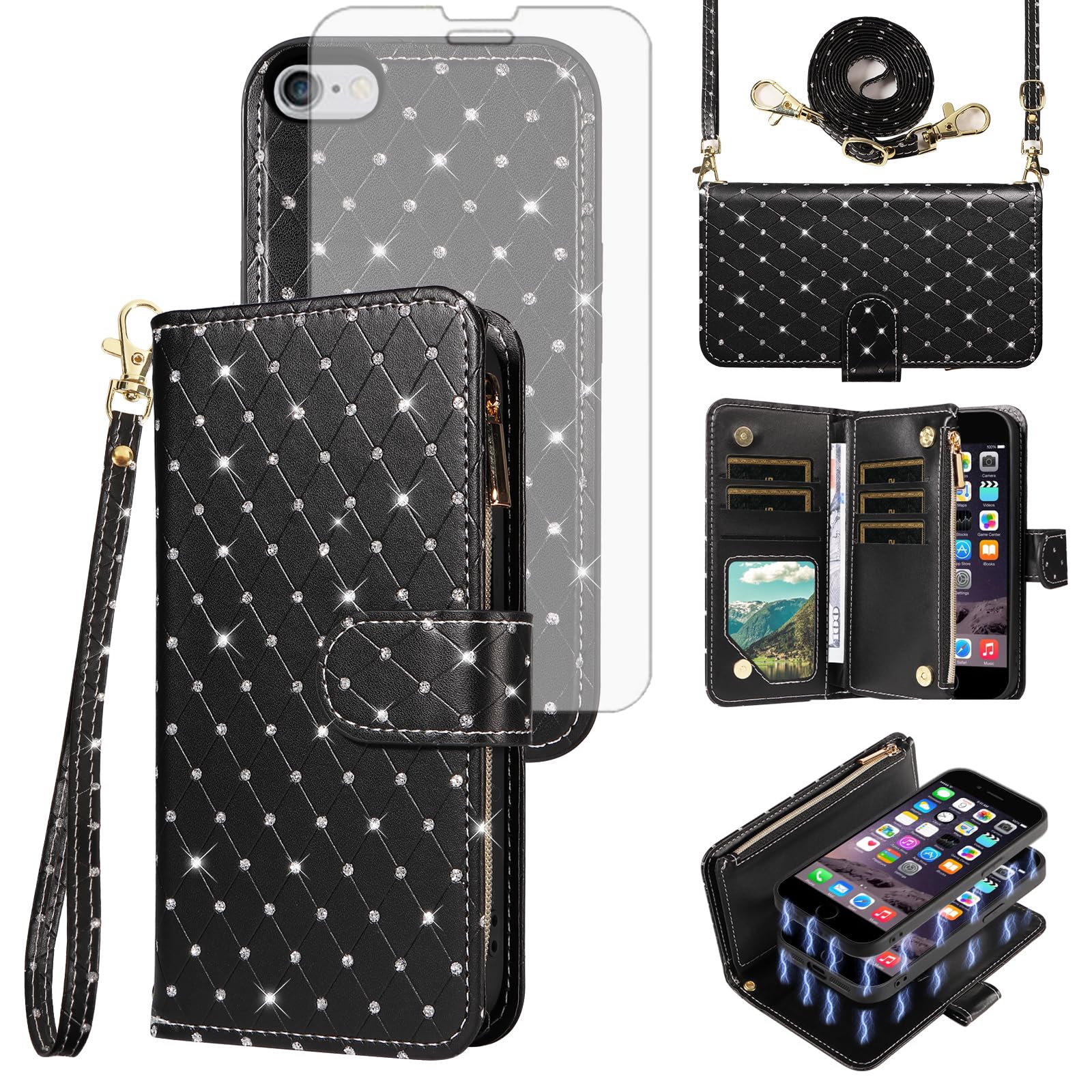 Coque iP 6 Plus Asuwish étui noir idéal pour vos déplacements urbains - 8