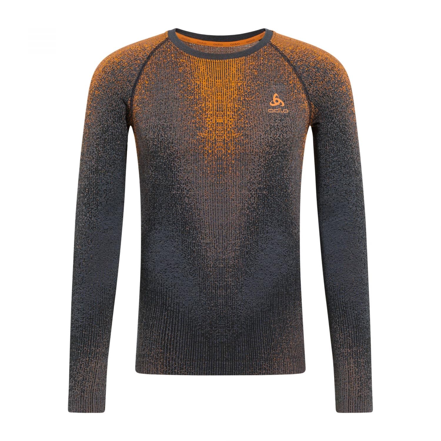 Odlo Hombres Blackcomb Eco Big Logo Top Crew Longsleeve Laufbekleidung Chaleco Black - Gris