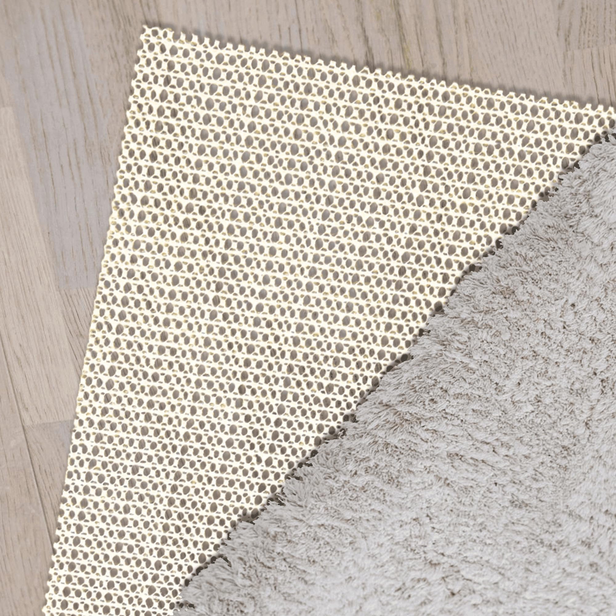 Tapis Antidérapant Polyvalent 145 x 145 cm Anti Dérapant Tapis Universel Antidérapant Découpable pour Sols Stratifiés et Durs, Blanc cassé