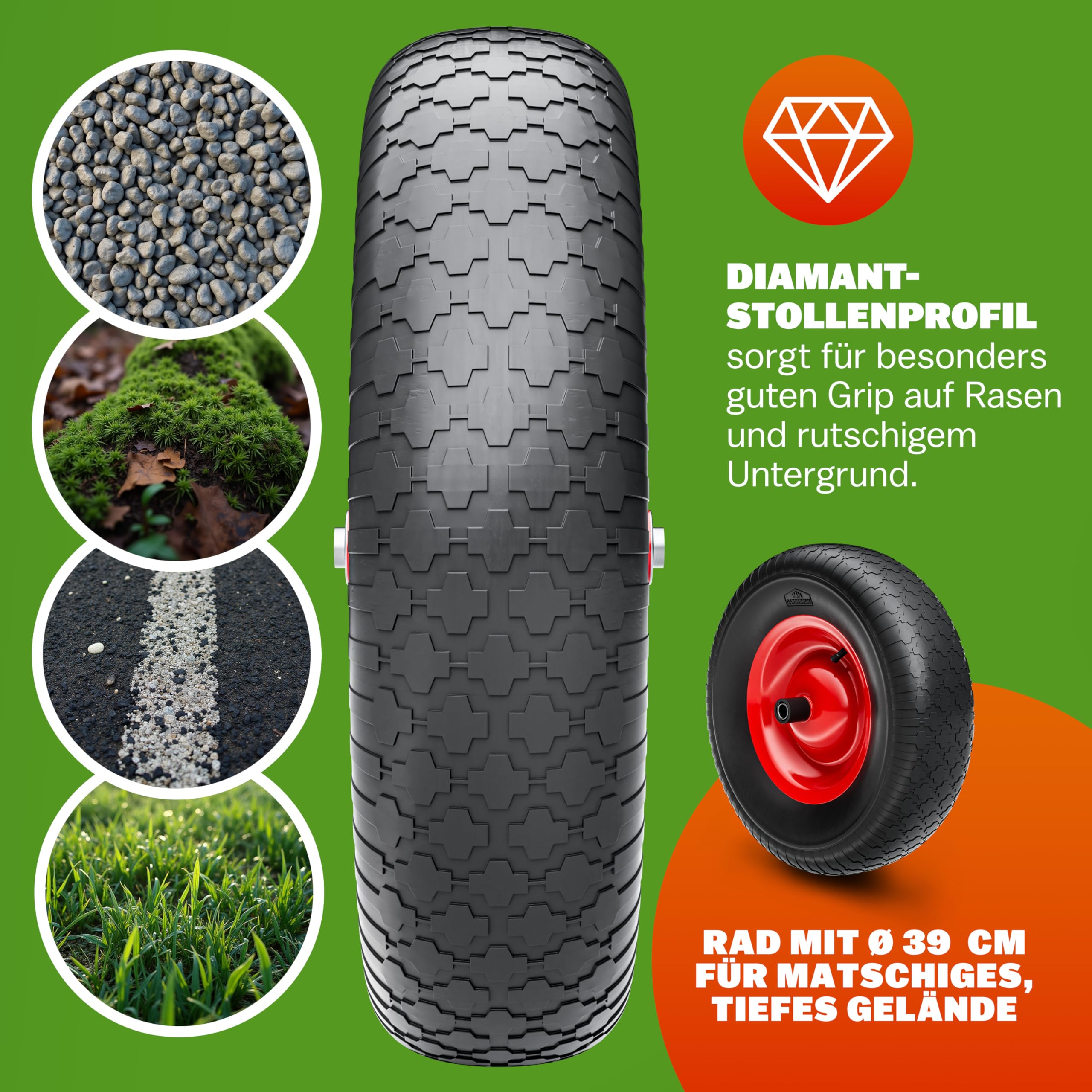 GARDEBRUK® Schubkarre 100 Liter bis 250kg Luftreifen mit Stahlfelge verzinkt Garten Bauschubkarre Gartenschubkarre