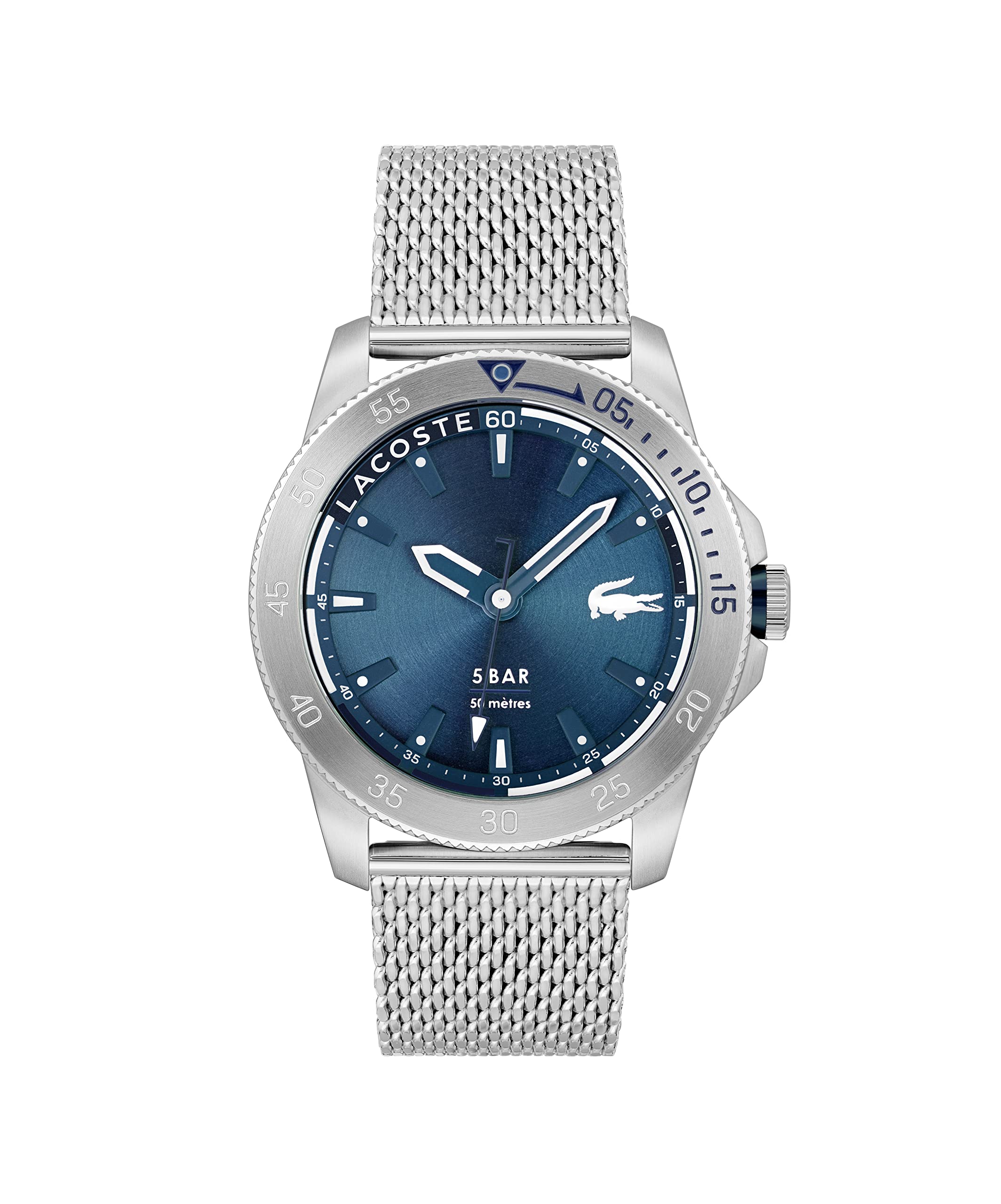 Lacoste Analogue Quartz Watch for Men with Silver Stainless Steel mesh Bracelet - 2011217