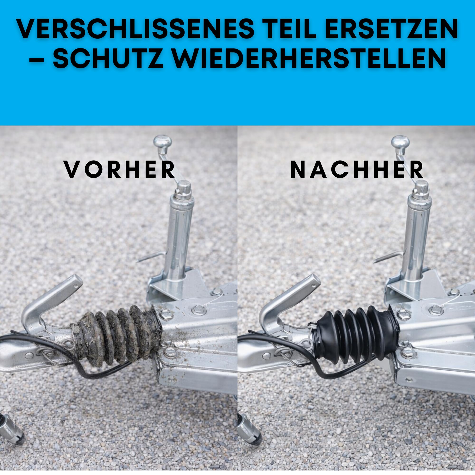 RheinParts Faltenbalg Gummi Ø 60/60 mm L=170 mm für Anhänger – Schutzmanschette für Auflaufbremse & Gleitschiene, Staub- & Feuchtigkeitsschutz, kompatibel mit KF/KFG Serie - 5