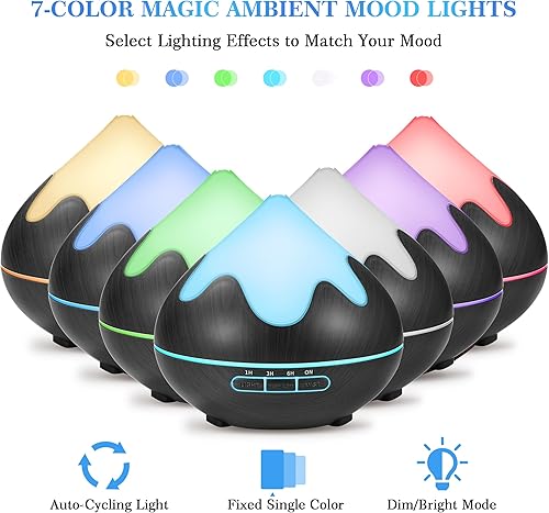 Miniatura 2 de Difusor de aceite esencial de 16.9 fl oz, difusor de aromaterapia con control remoto, difusores de aire multifuncionales para sala de oficina en