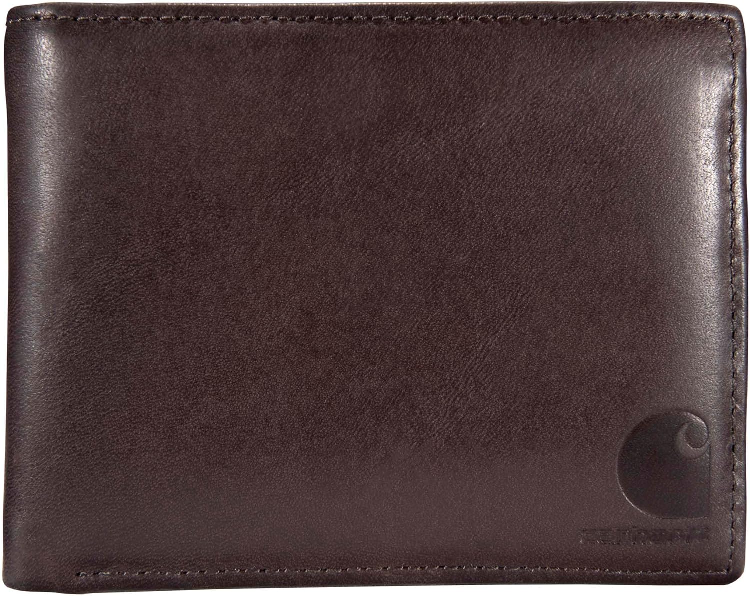 Carhartt Men's Oil Tan Leather Front Pocket Bifold Wallet - RFID Blocking, Durable Full-Grain Leather, Slim Everyday Carry