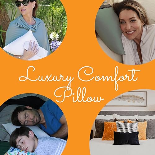 Miniatura 10 de Happyluxe Almohada de viaje, almohada de avión para hombres y mujeres, lavable a máquina, transpirable, más suave que el algodón, 17 x 13 pulgadas,