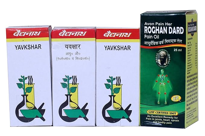 Baidyanath Yavkshar 10 GmPack of Three(3)With Painher Oil